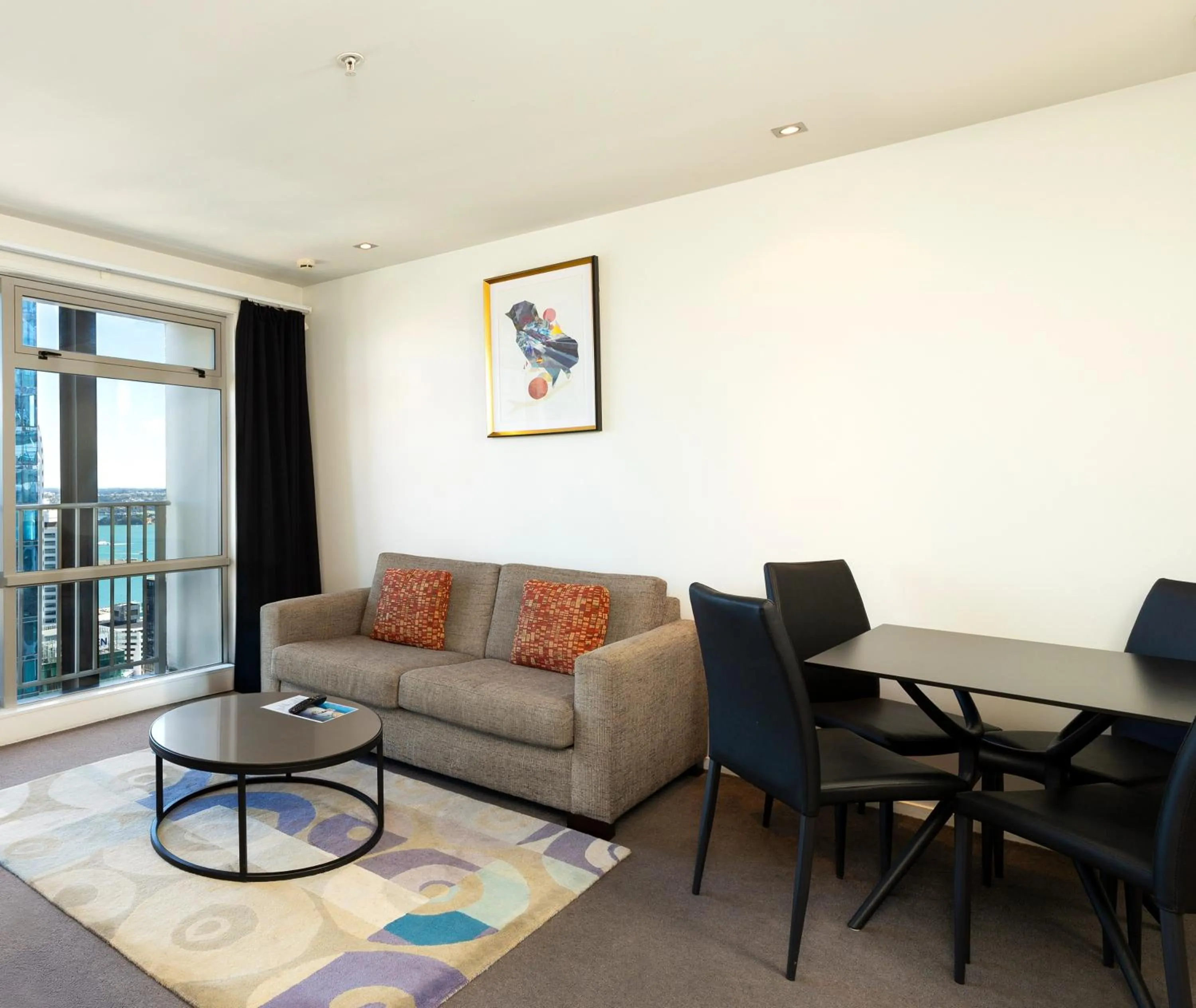 Living room in Auckland Harbour Suites