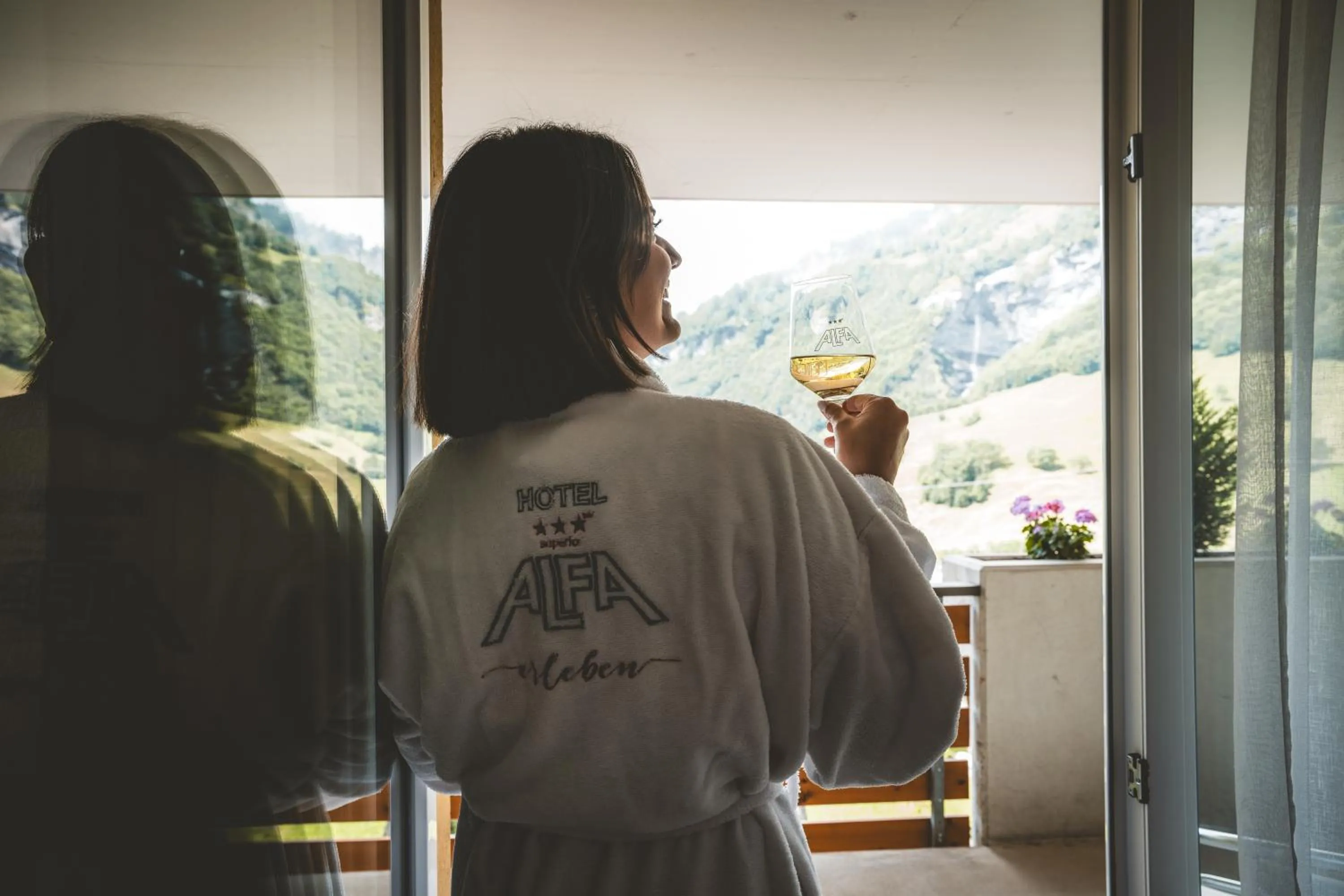 Balcony/Terrace in Hotel Alfa Superieur - Leukerbad-Therme