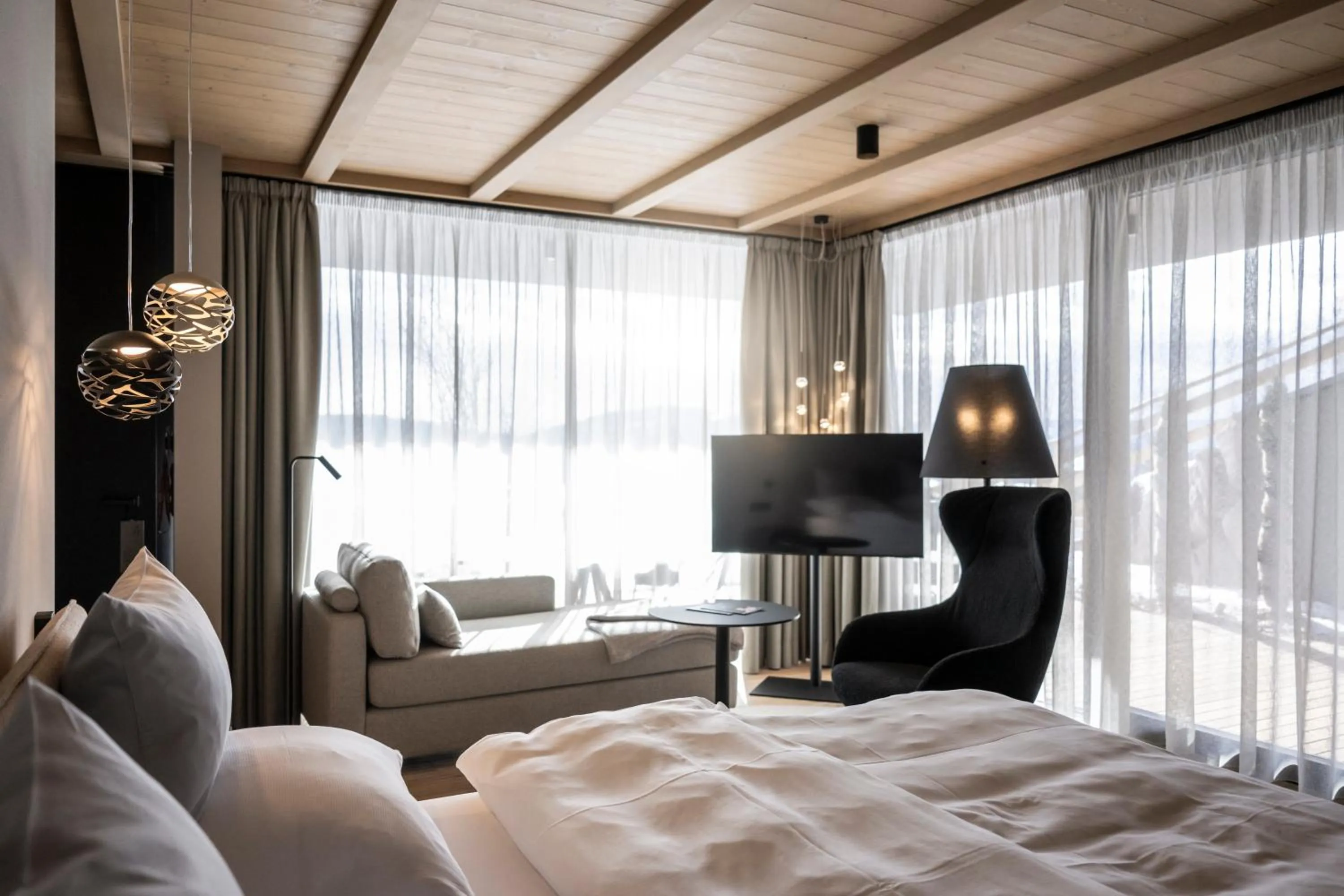 Seating area, Bed in Hotel Viertler