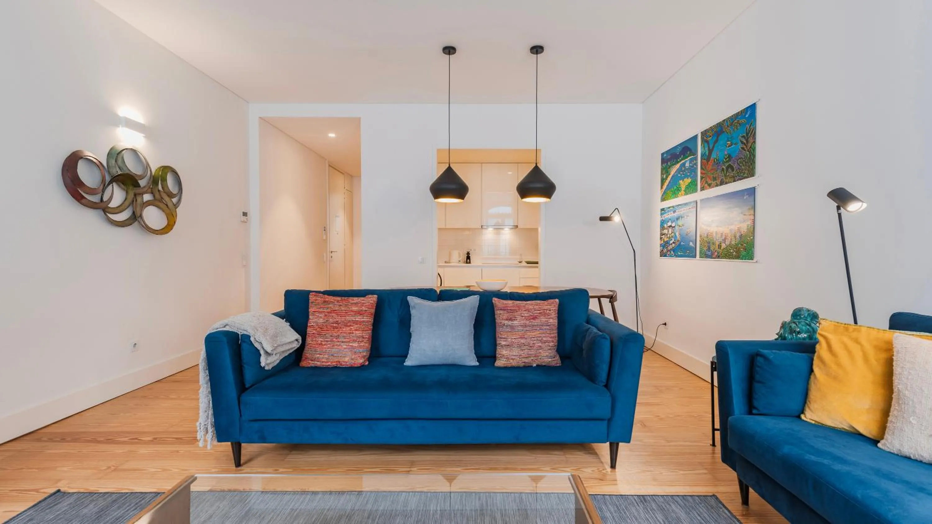 Living room in Downtown by the River Apartment by LovelyStay