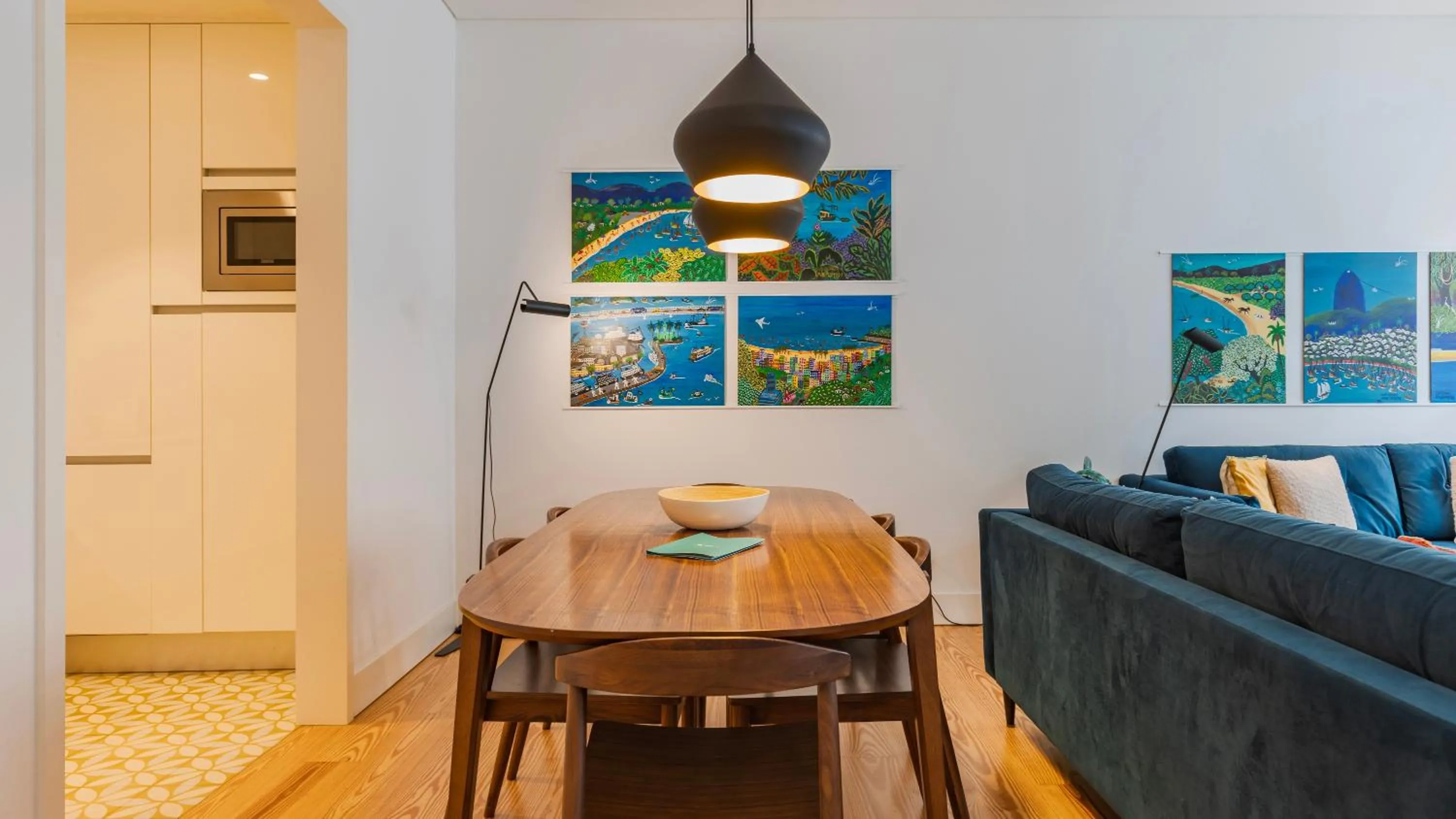 Dining area in Downtown by the River Apartment by LovelyStay