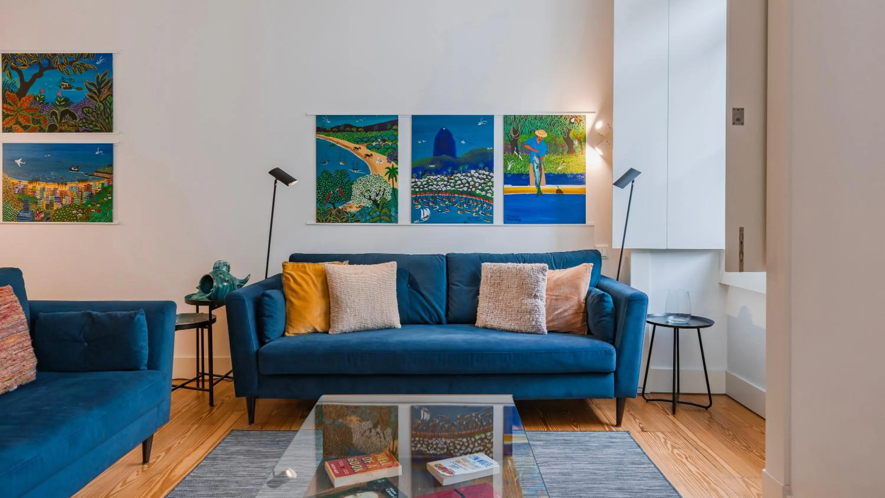 Living room in Downtown by the River Apartment by LovelyStay