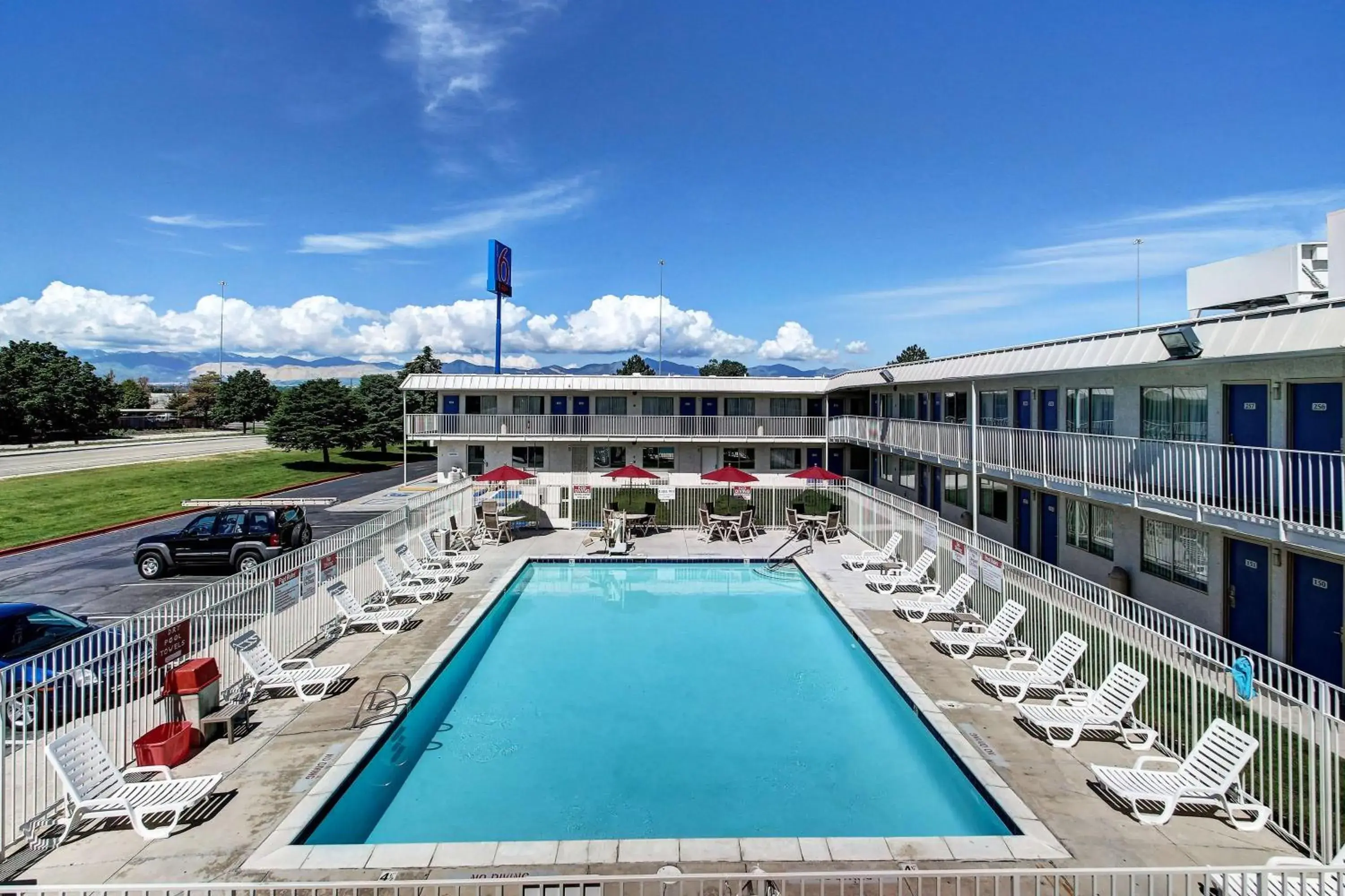 Day, Pool View in Motel 6-Midvale, UT - Salt Lake City South