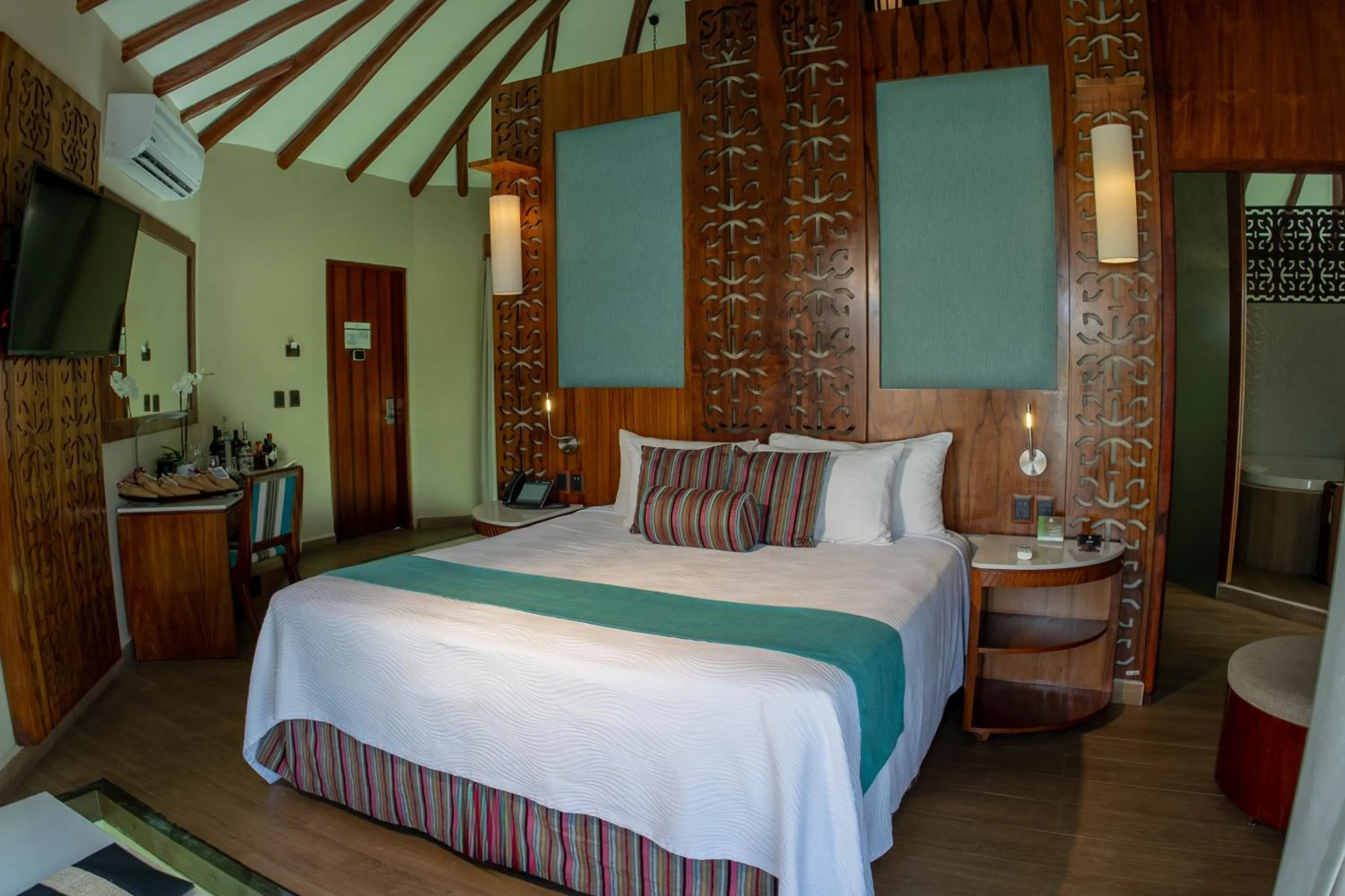Bed in Palafitos Overwater Bungalows, All & More Inclusive - Adults Only