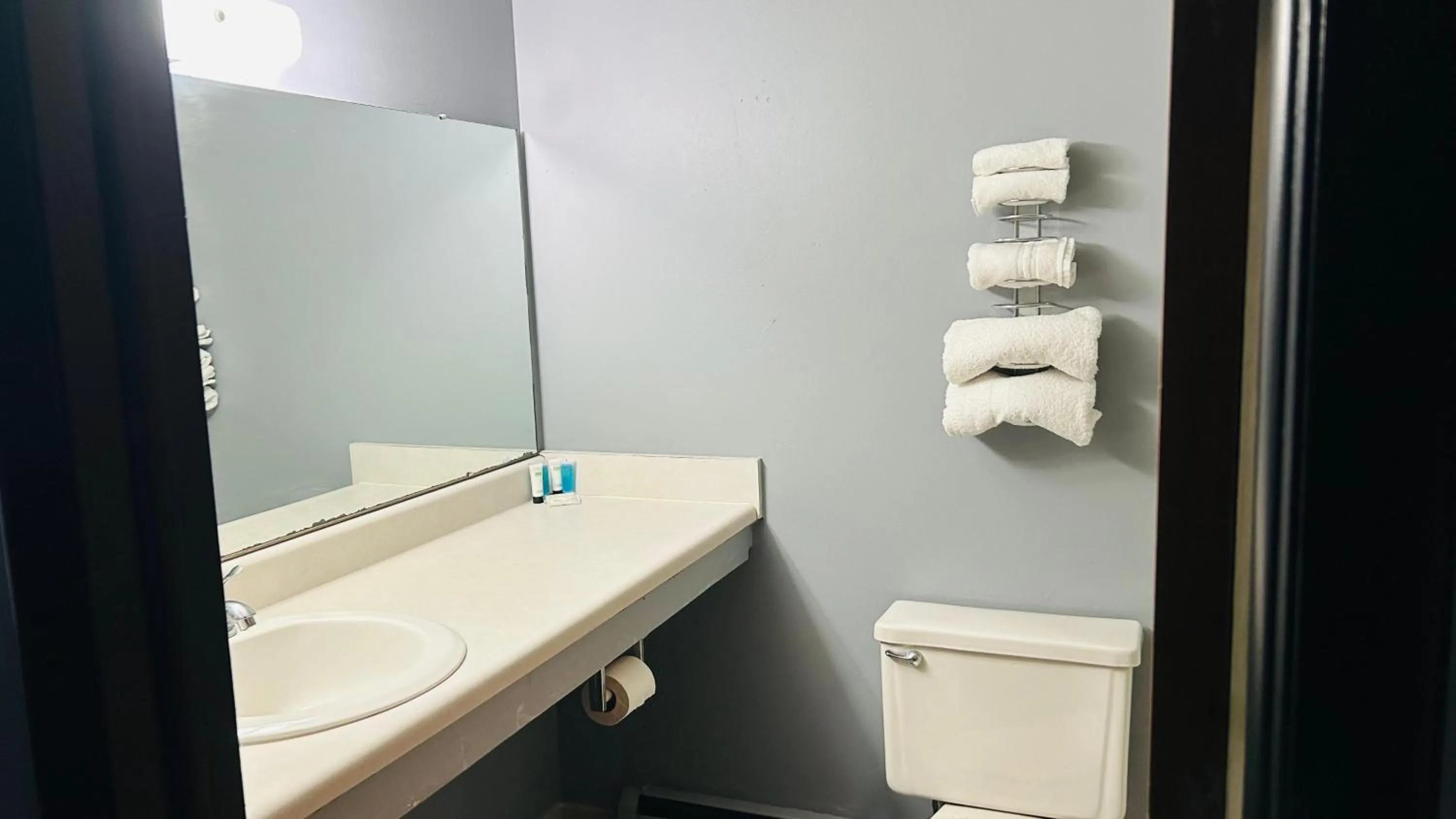 Bathroom in Capital O Swan Inn Comstock Park