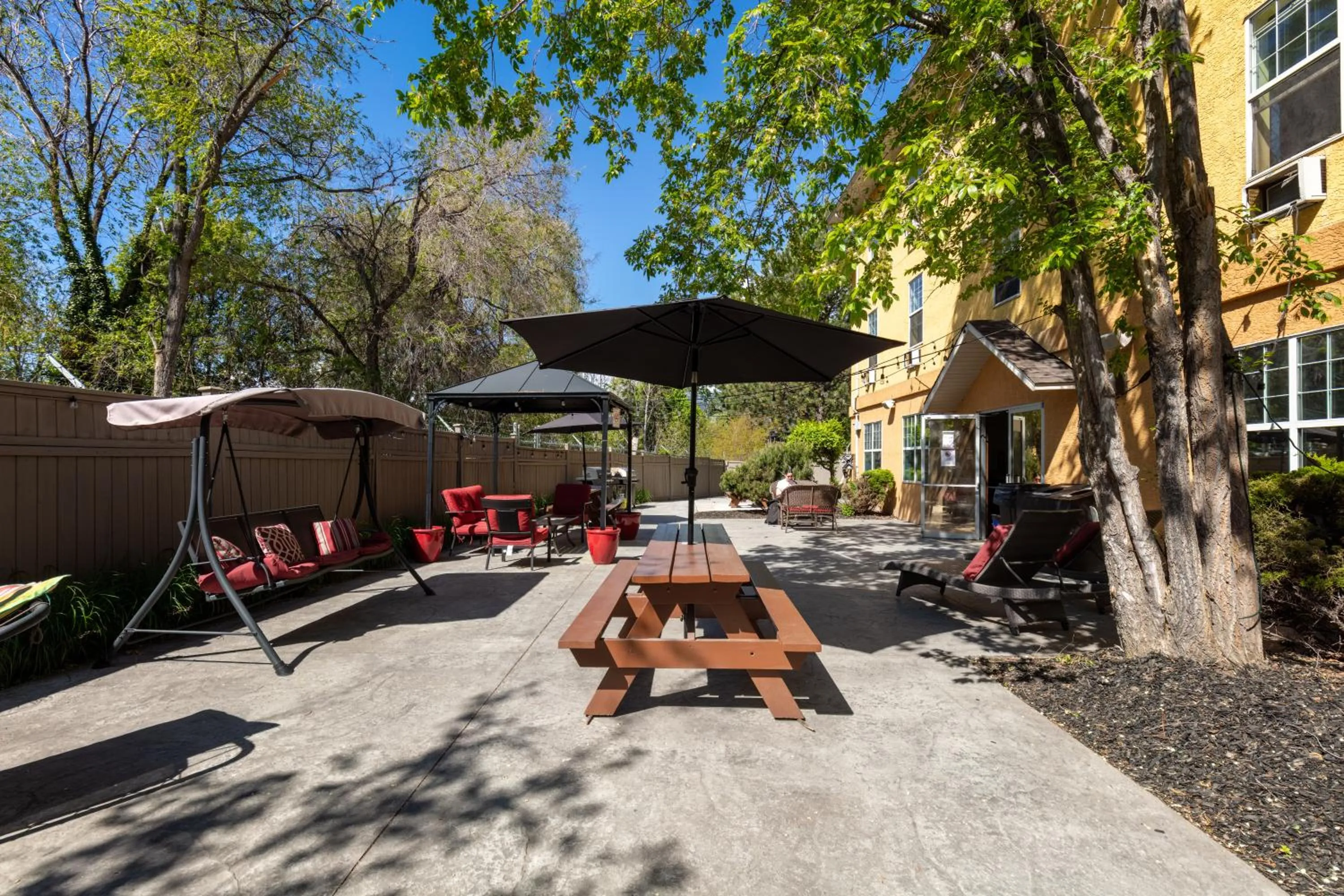 Patio in HI Kelowna Hostel