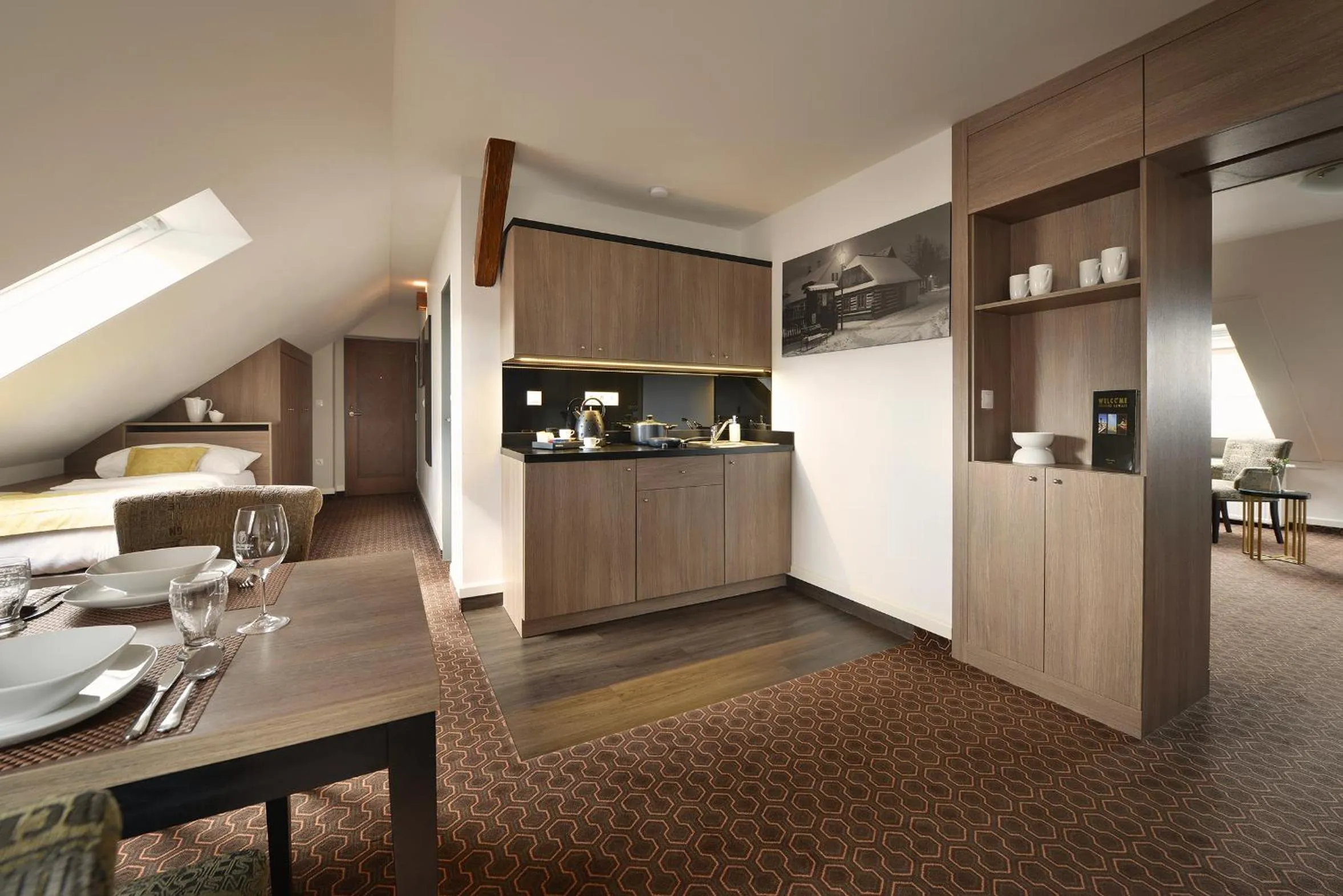 Kitchen or kitchenette in Vysocina Design Apartments