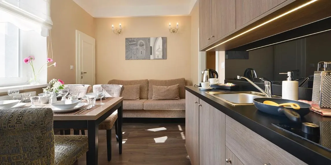 Kitchen or kitchenette in Vysocina Design Apartments