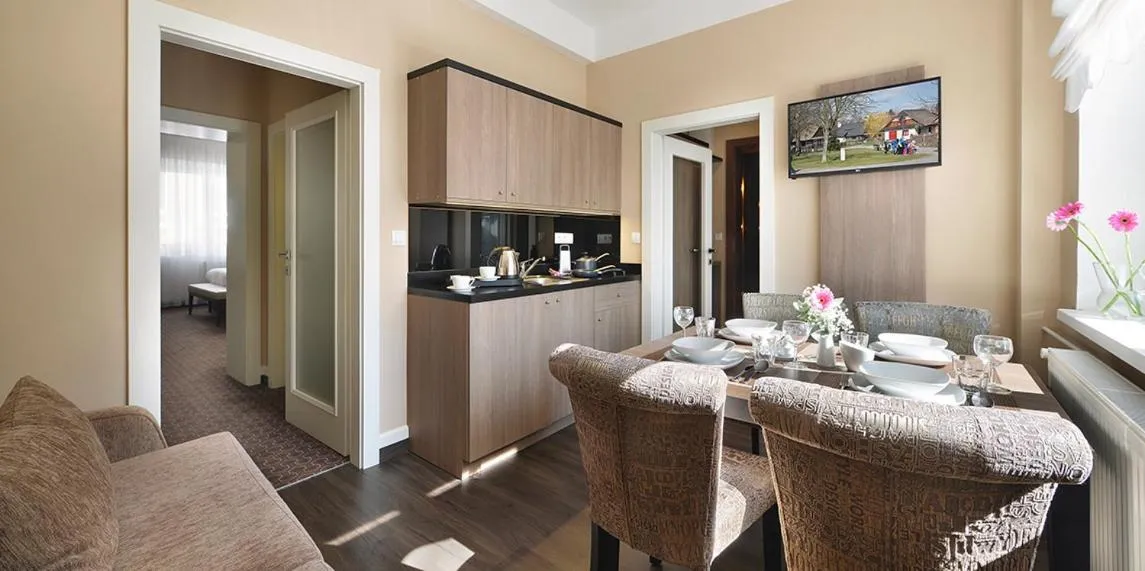 Kitchen or kitchenette in Vysocina Design Apartments