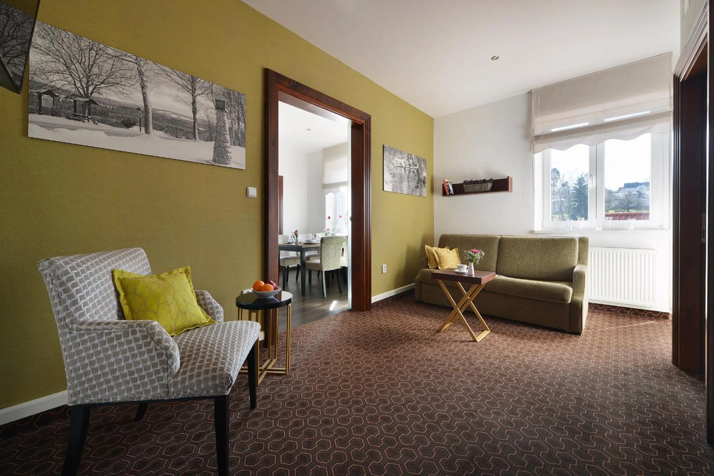 Seating area in Vysocina Design Apartments