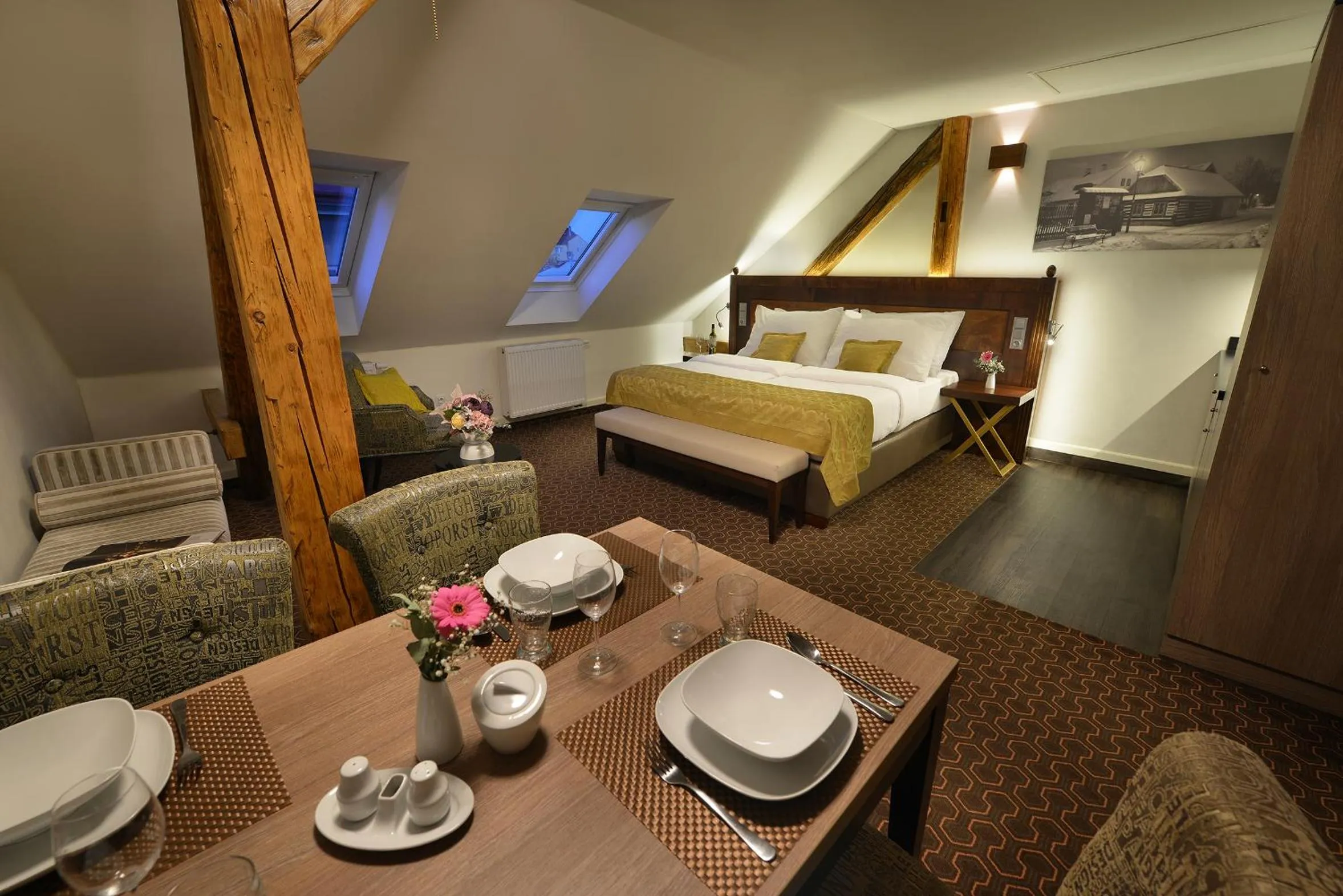 Bed in Vysocina Design Apartments