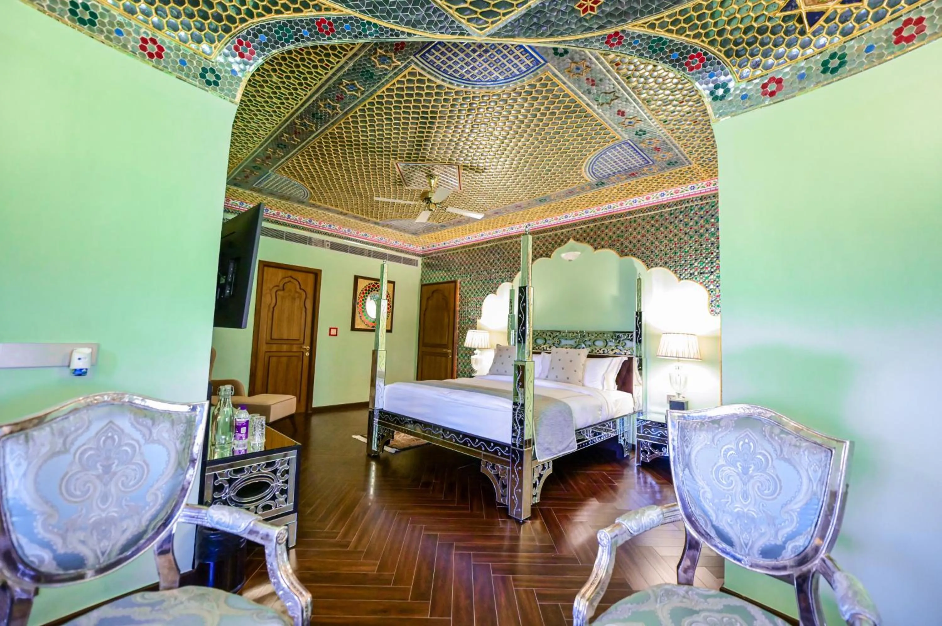 Bed in Fort Rajwada,Jaisalmer