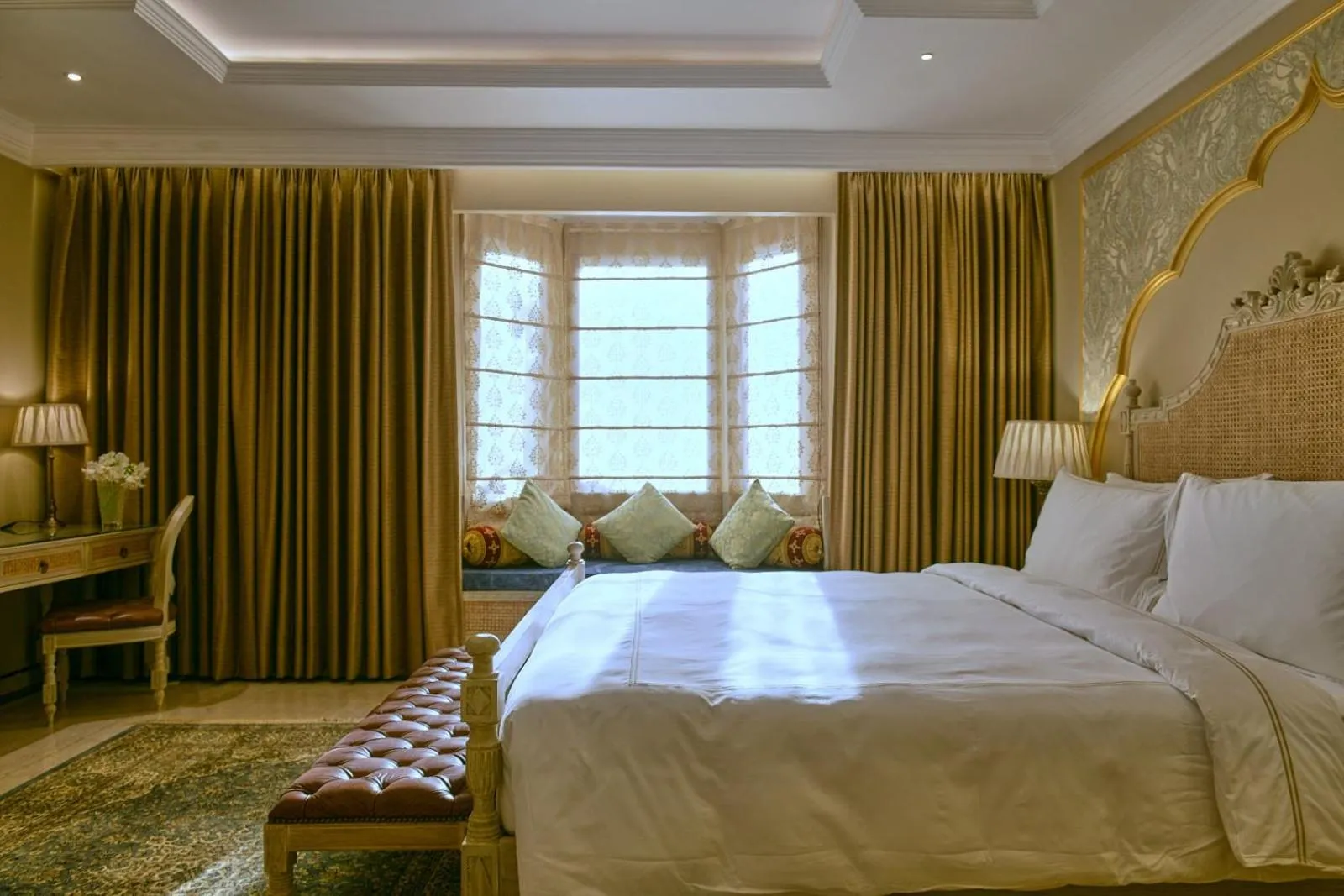 Bed in Fort Rajwada,Jaisalmer