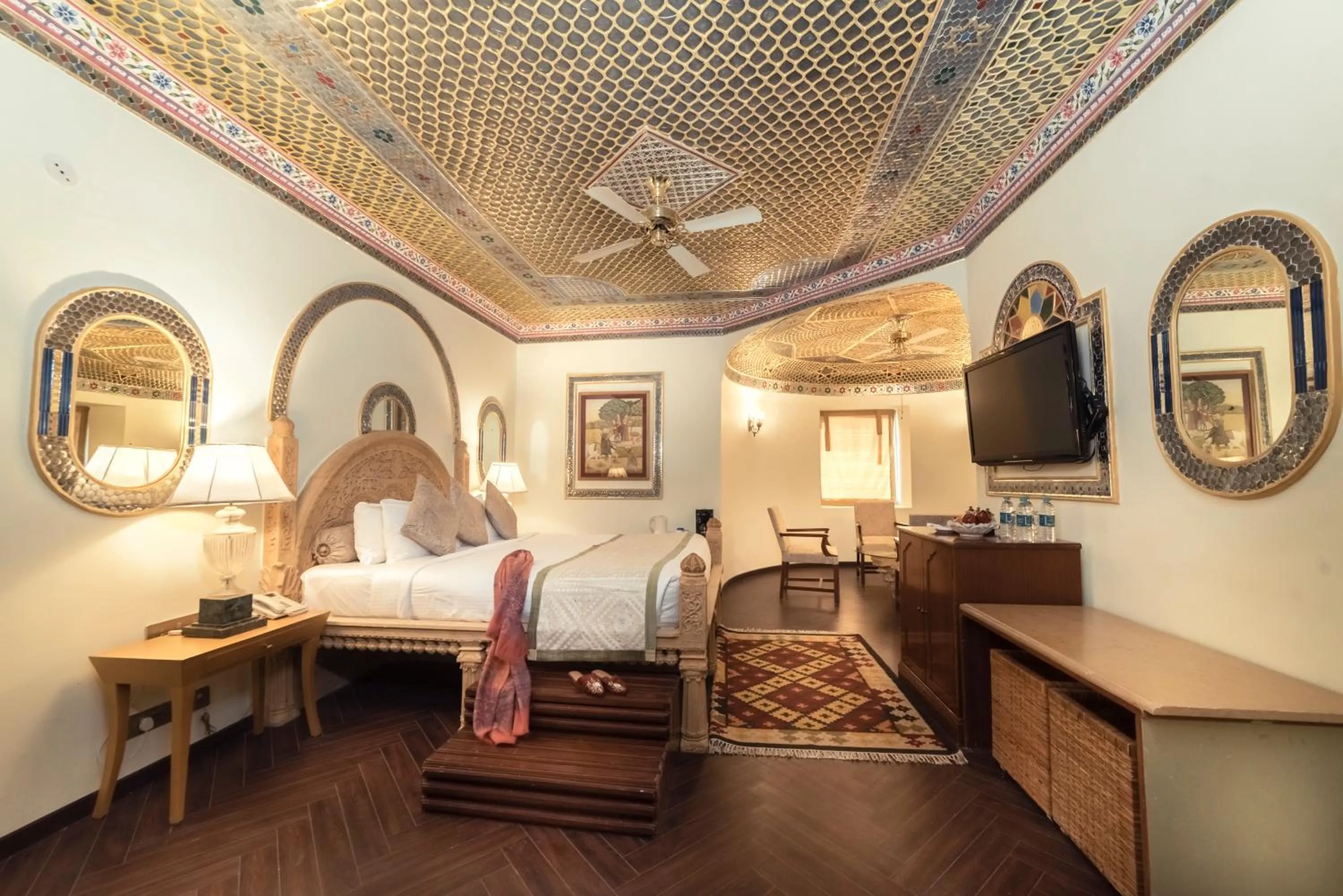 Bed in Fort Rajwada,Jaisalmer