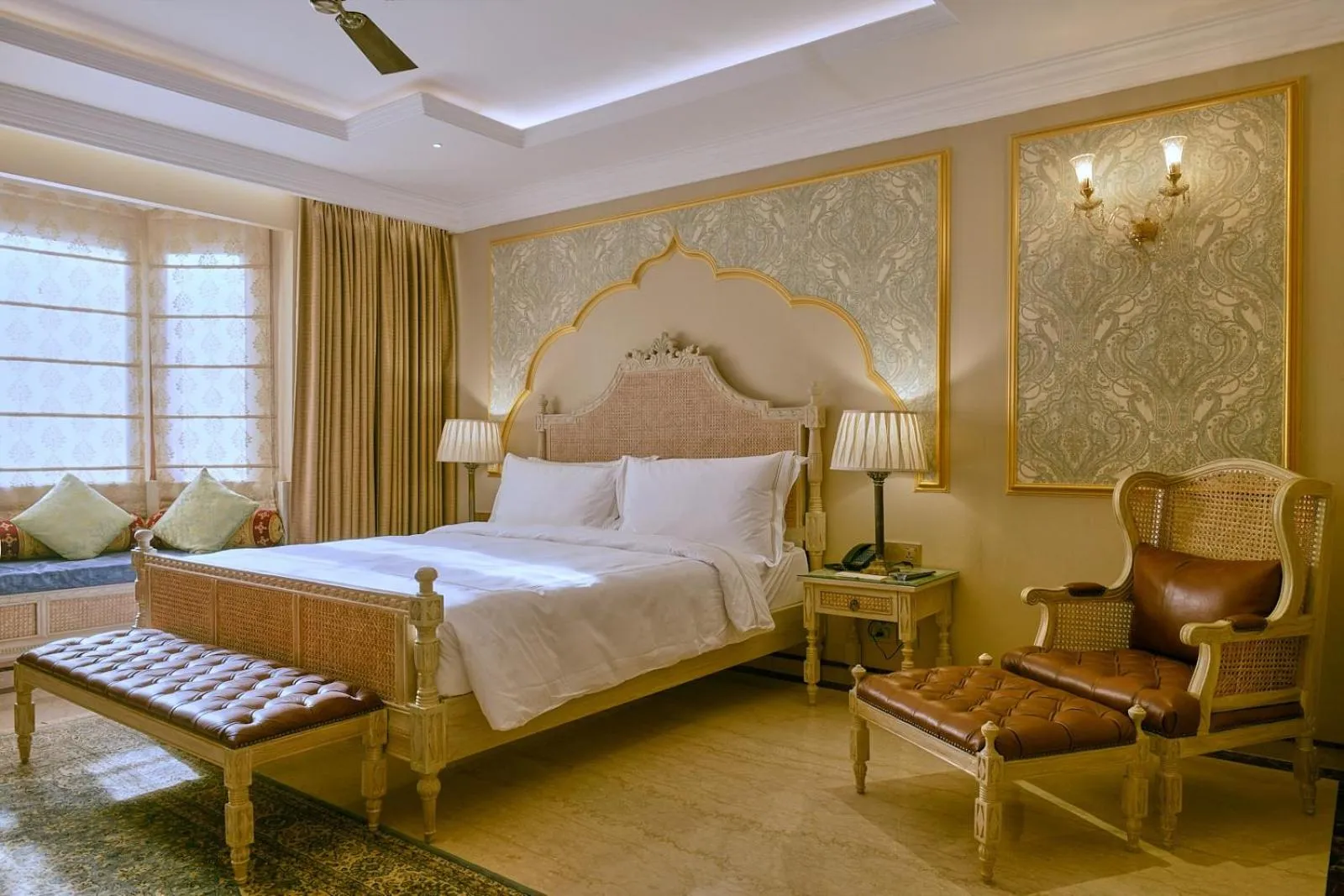 Bed in Fort Rajwada,Jaisalmer