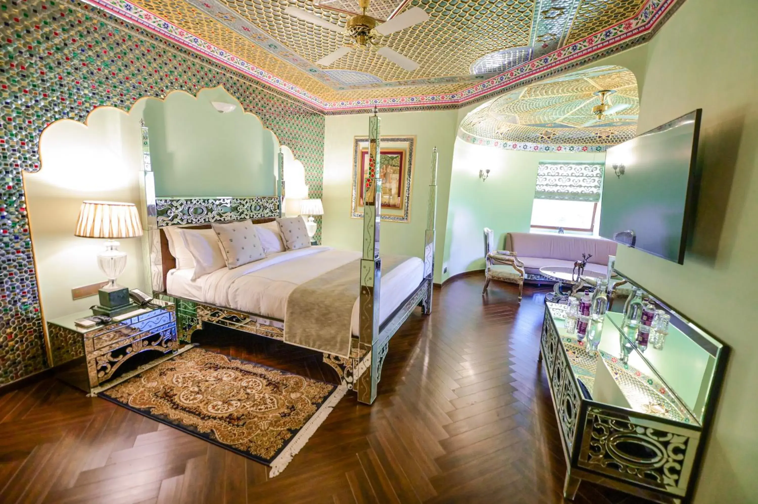 Bed in Fort Rajwada,Jaisalmer Bed in Fort Rajwada,Jaisalmer