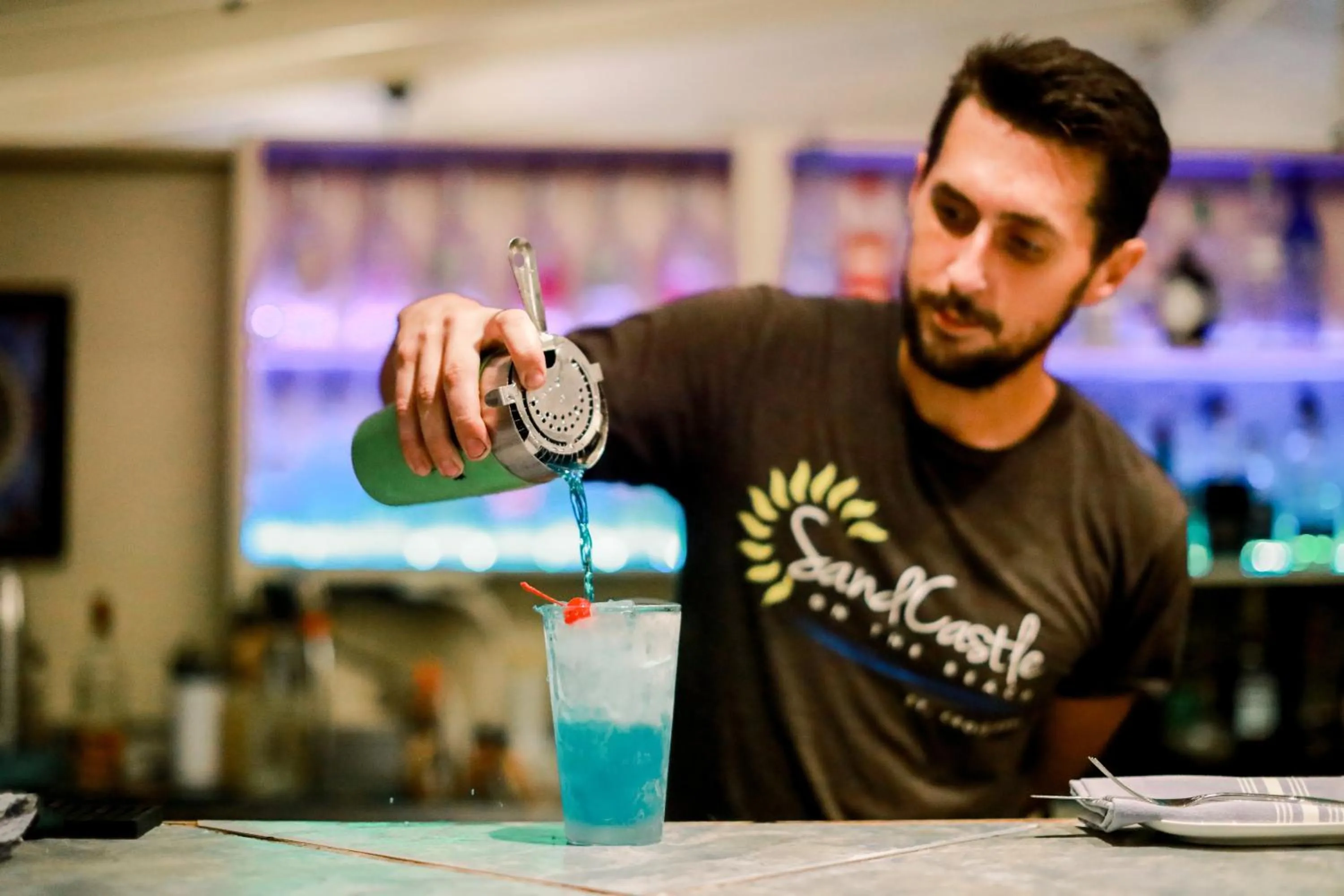 Staff in Sand Castle on the Beach - Adults Only