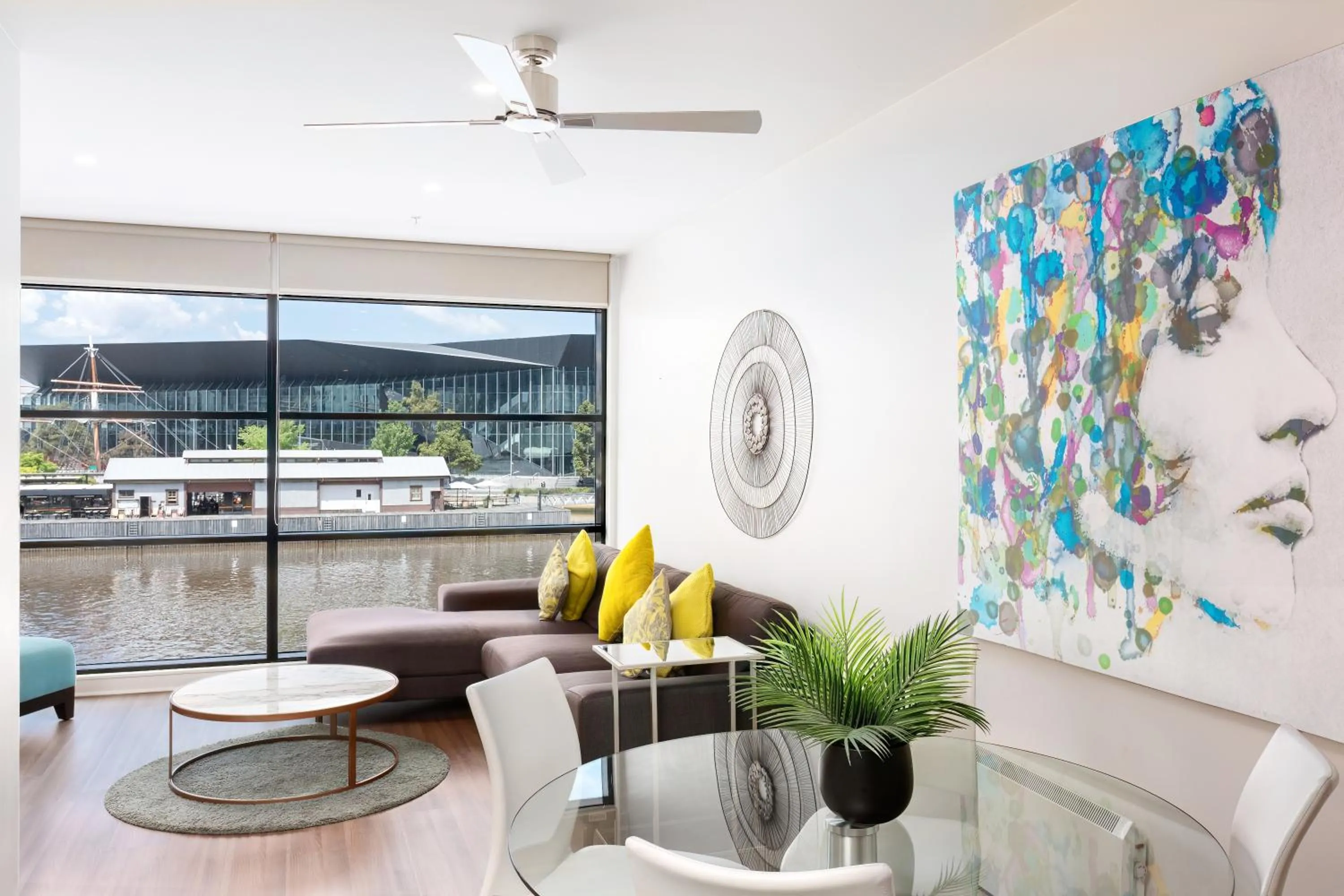 Seating area in Waterfront Melbourne Apartments