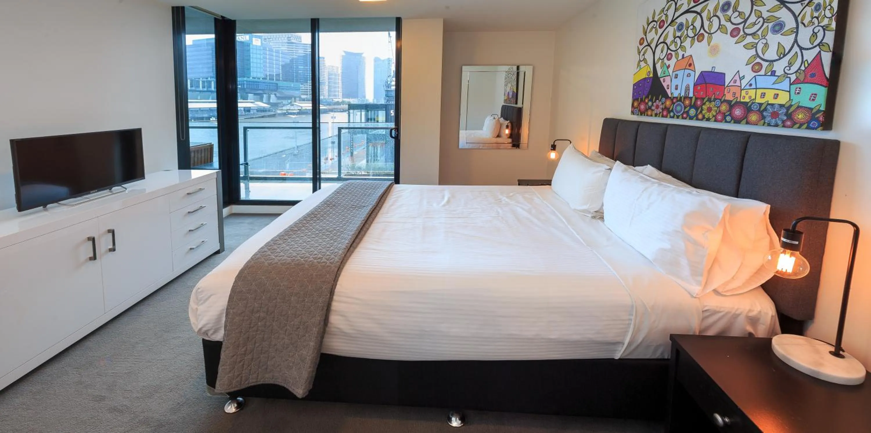 Bed in Waterfront Melbourne Apartments