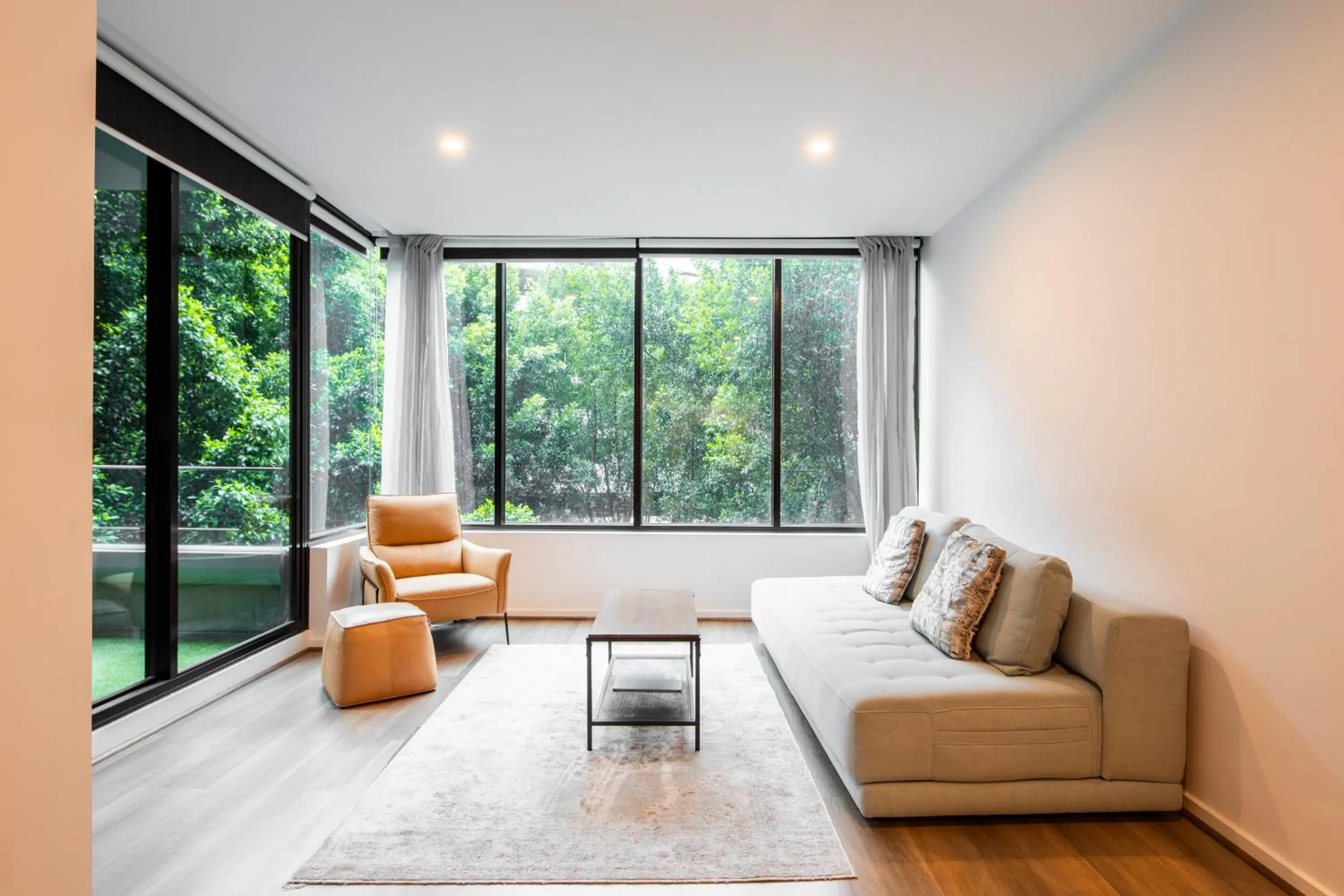Living room in Waterfront Melbourne Apartments