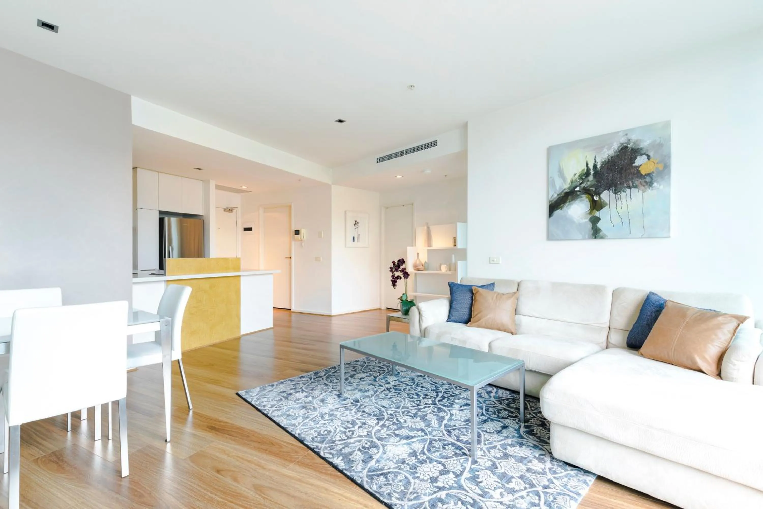 Living room in Waterfront Melbourne Apartments
