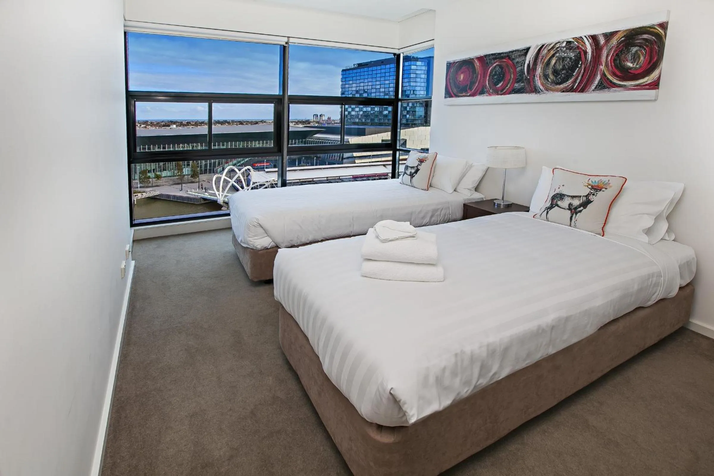 Bed in Waterfront Melbourne Apartments