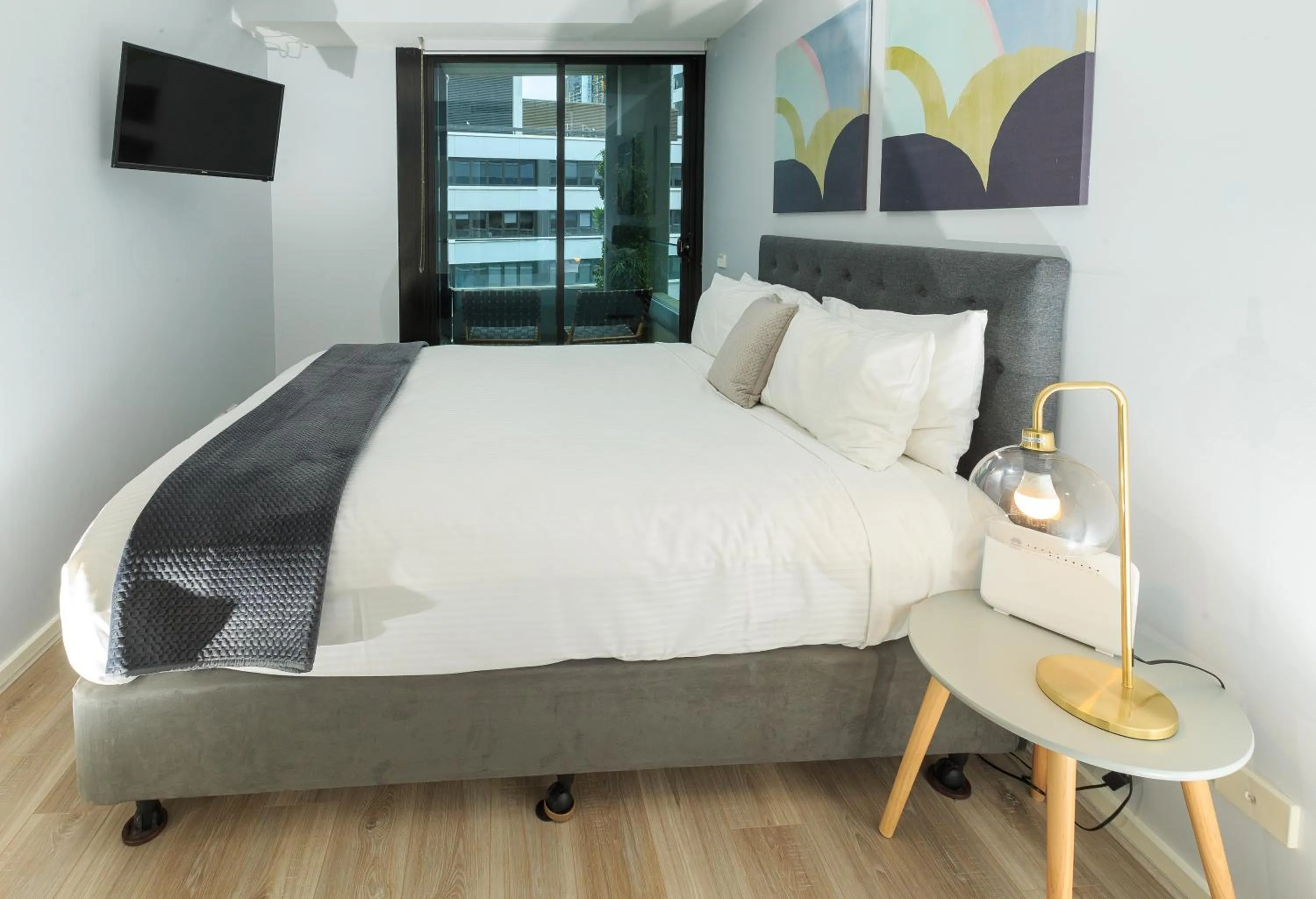 Bedroom, Bed in Waterfront Melbourne Apartments