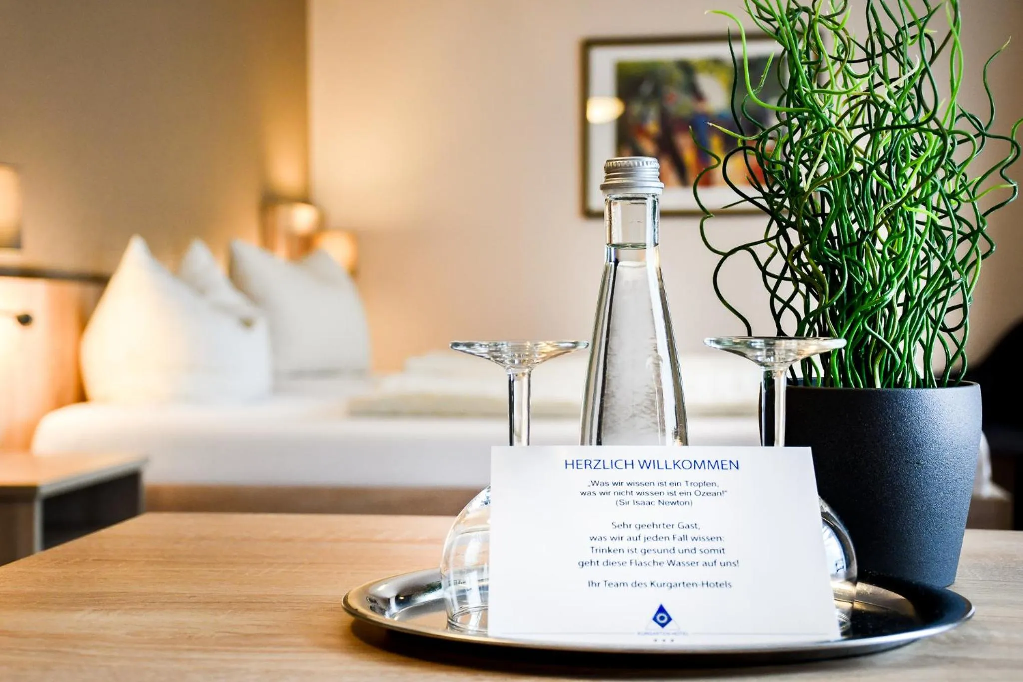 Photo of the whole room, Bed in Kurgarten-Hotel