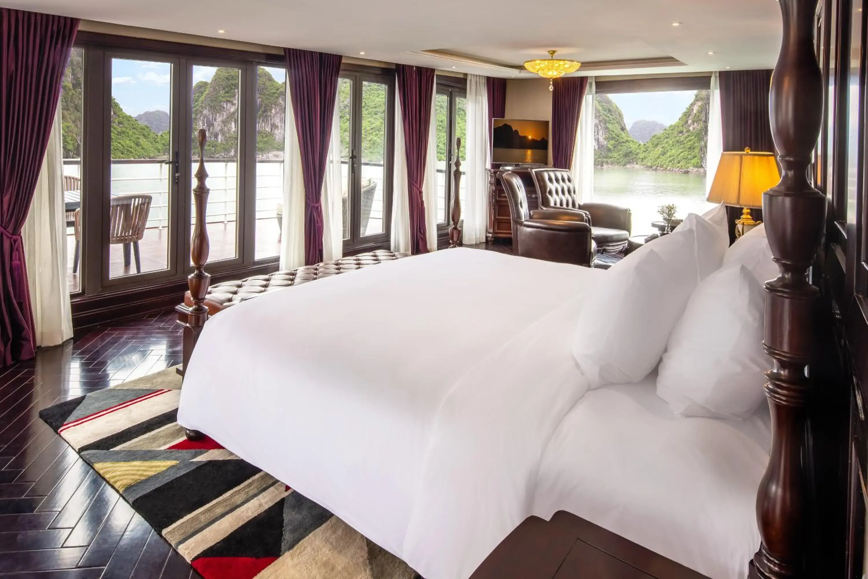 Photo of the whole room, Bed in Ambassador Cruise Halong Bay Photo of the whole room, Bed in Ambassador Cruise Halong Bay