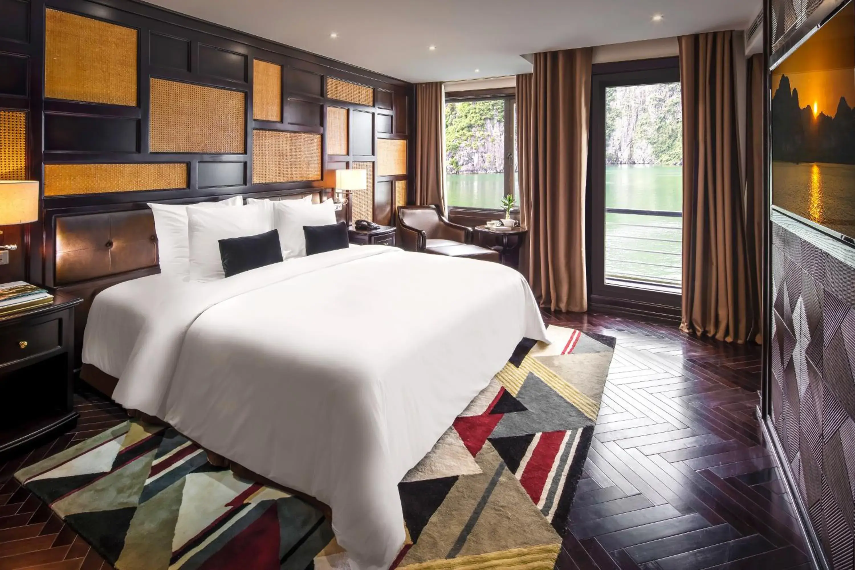 Photo of the whole room, Bed in Ambassador Cruise Halong Bay Photo of the whole room, Bed in Ambassador Cruise Halong Bay