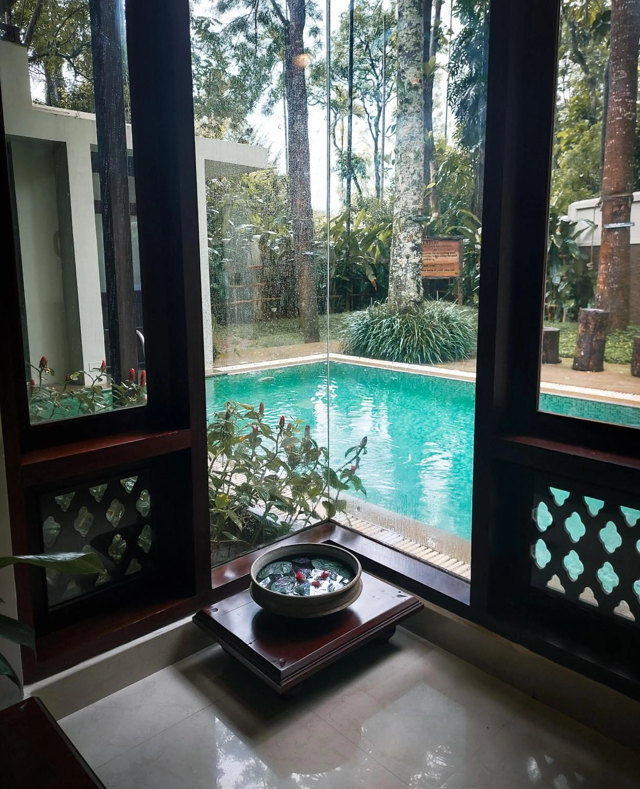 Swimming pool in Greenwoods Resort, Thekkady