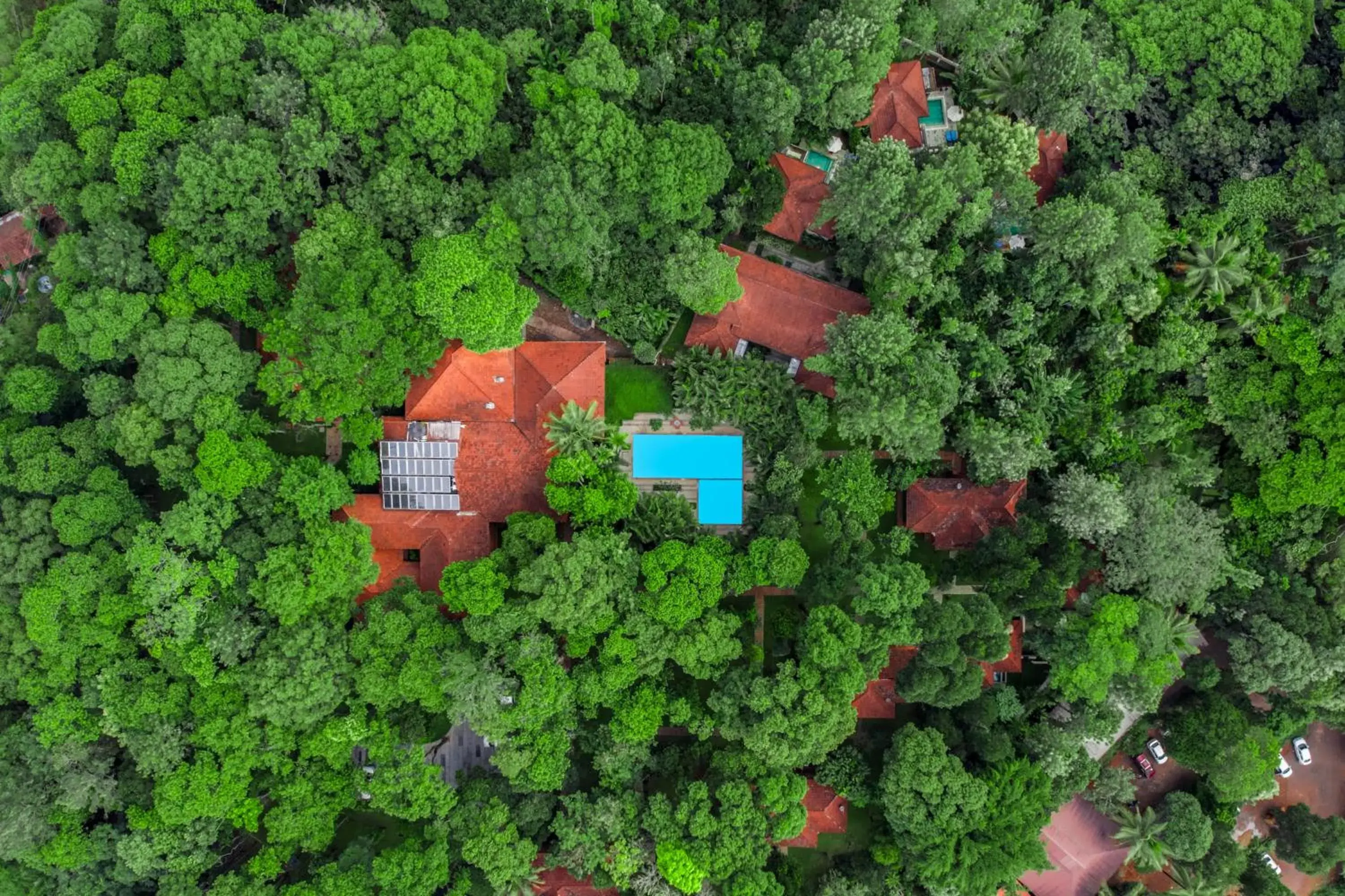 Bird's eye view in Greenwoods Resort, Thekkady Bird's eye view in Greenwoods Resort, Thekkady