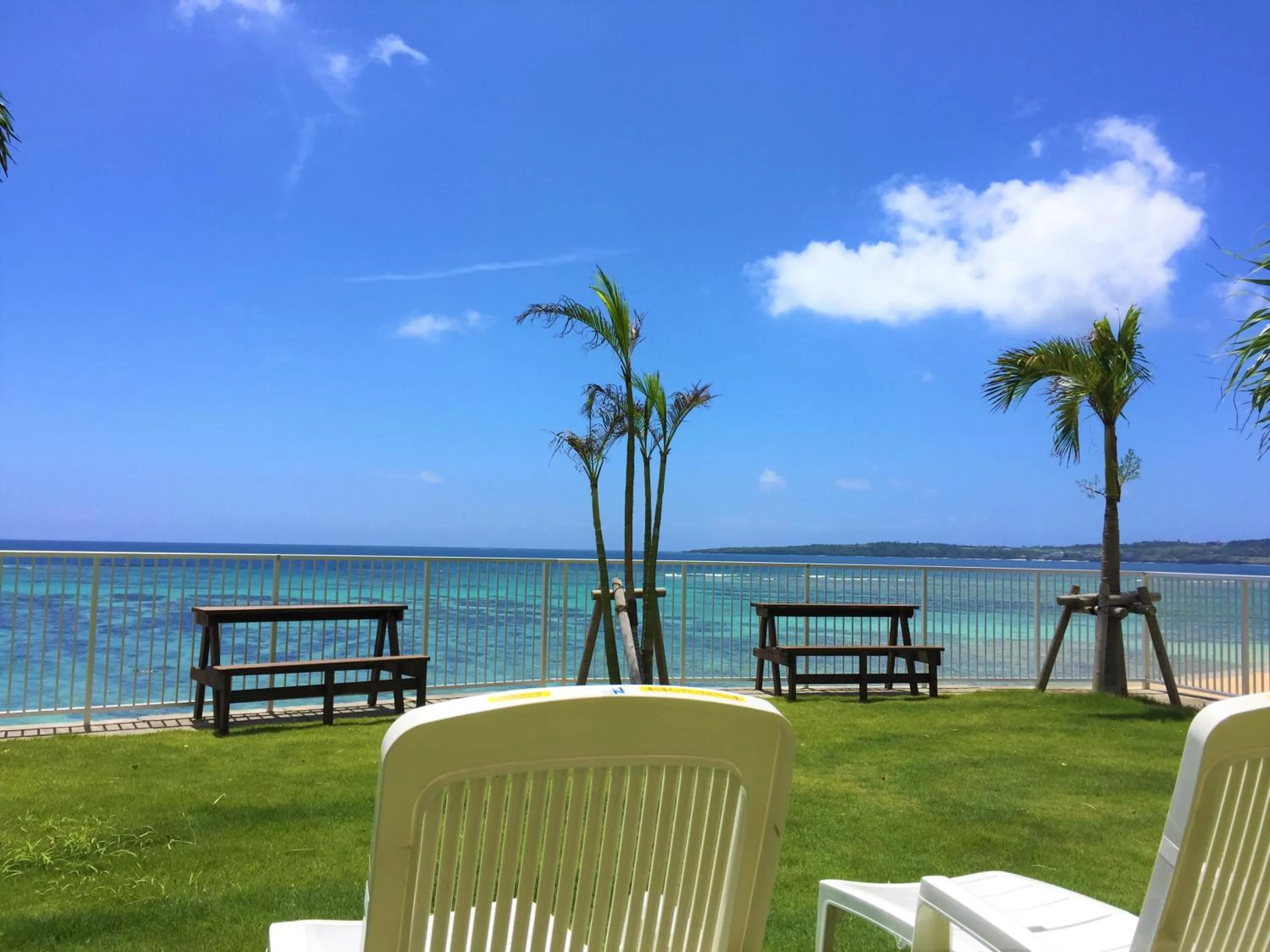 Balcony/Terrace in Churaumi on the Beach Motobu