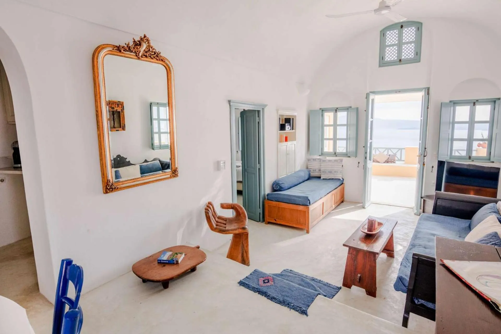 Living room, Bed in Zoe Aegeas Traditional houses