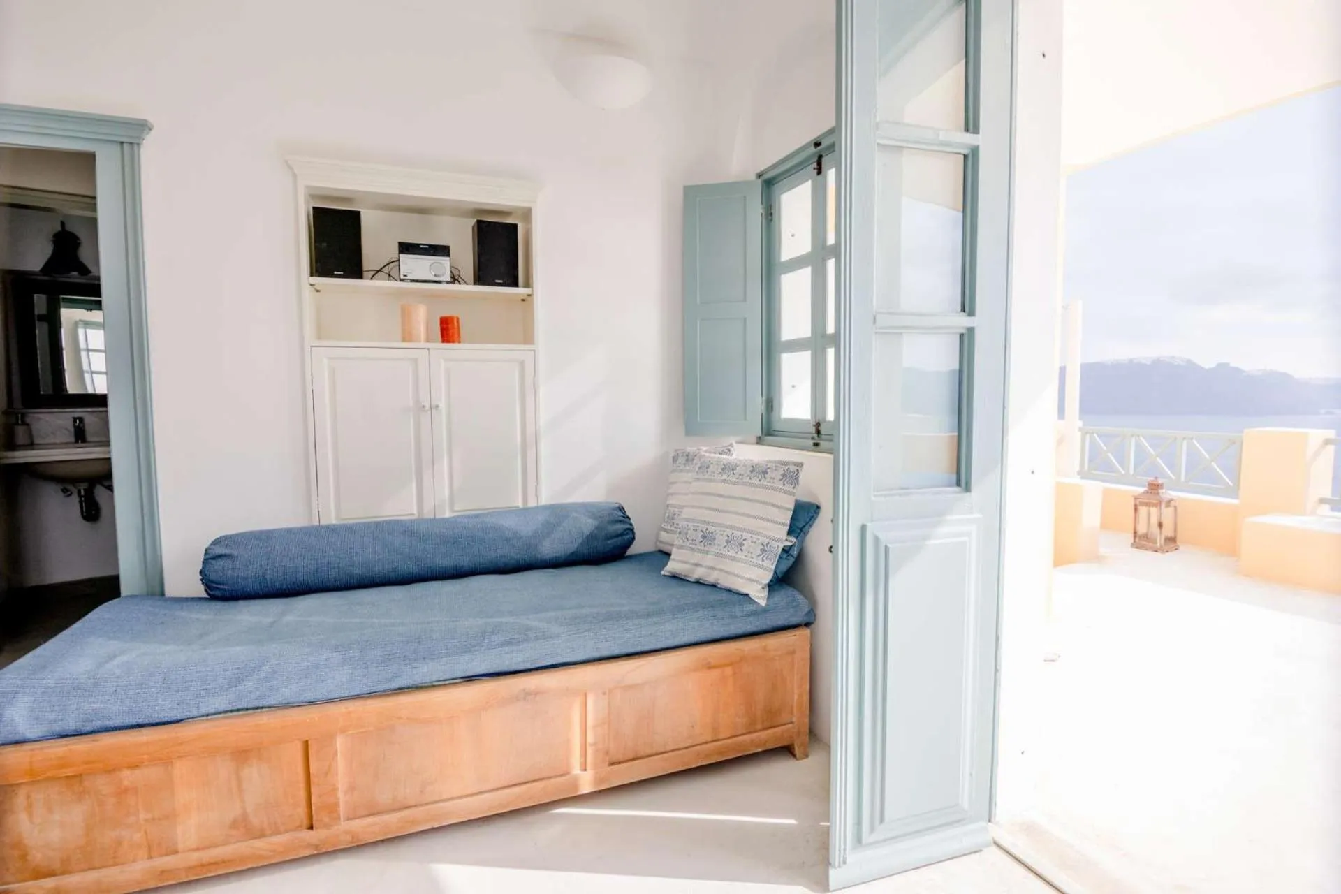 Living room, Bed in Zoe Aegeas Traditional houses