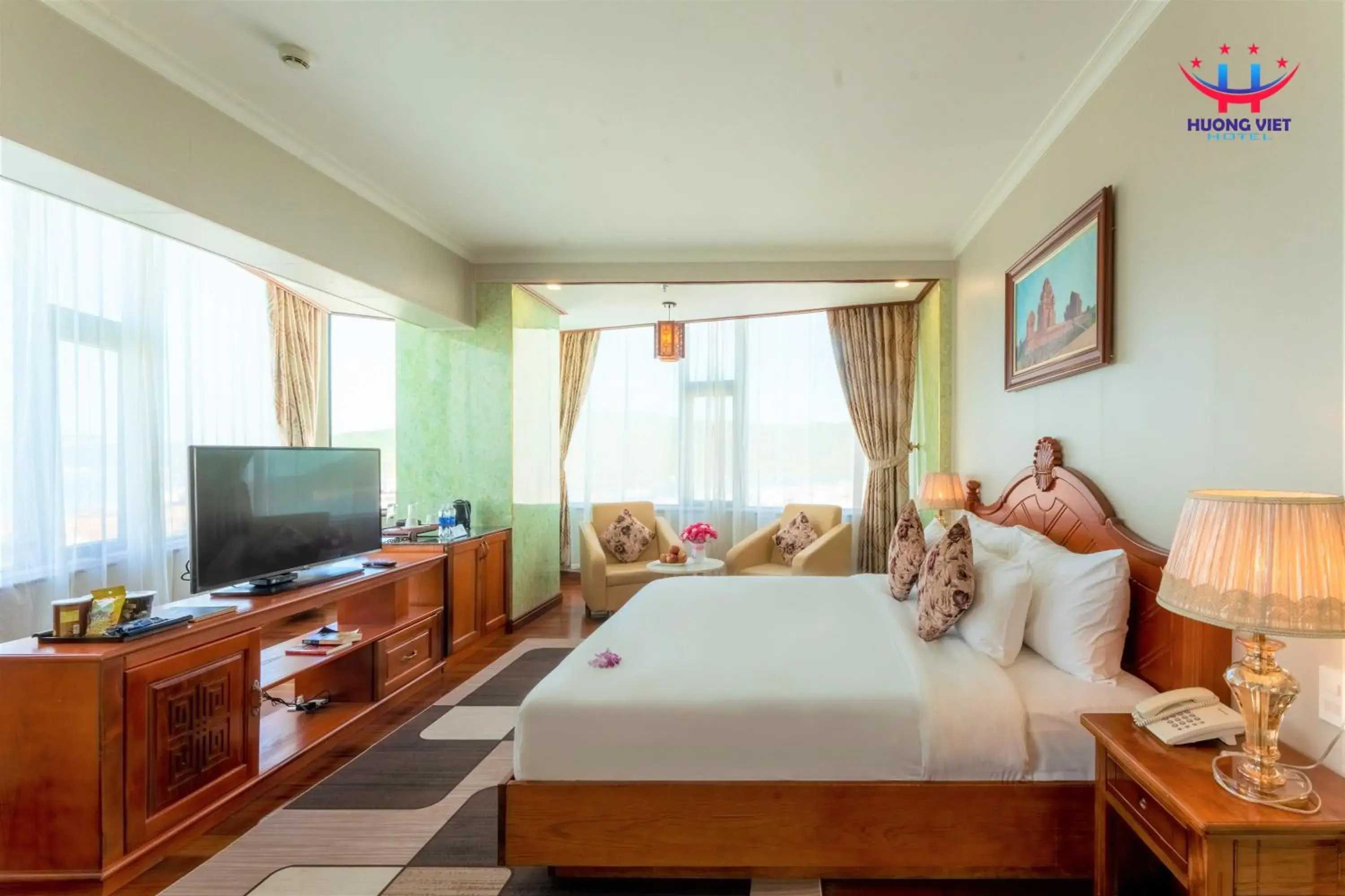 Bedroom, Bed in Huong Viet Hotel Quy Nhon - Beachfront Bedroom, Bed in Huong Viet Hotel Quy Nhon - Beachfront