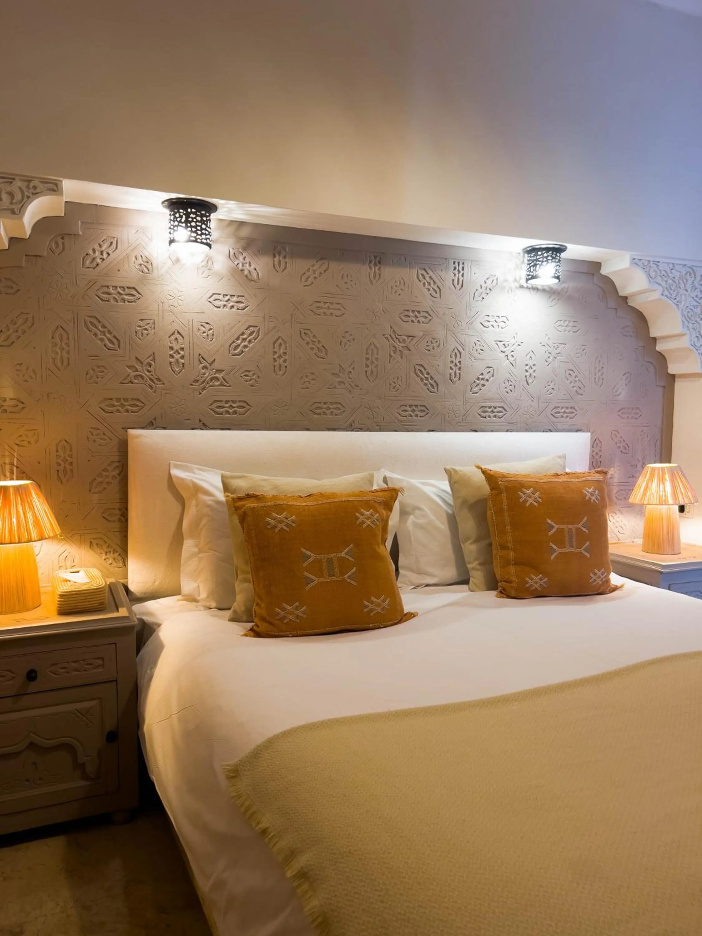 Bed in Riad Jonan & Spa