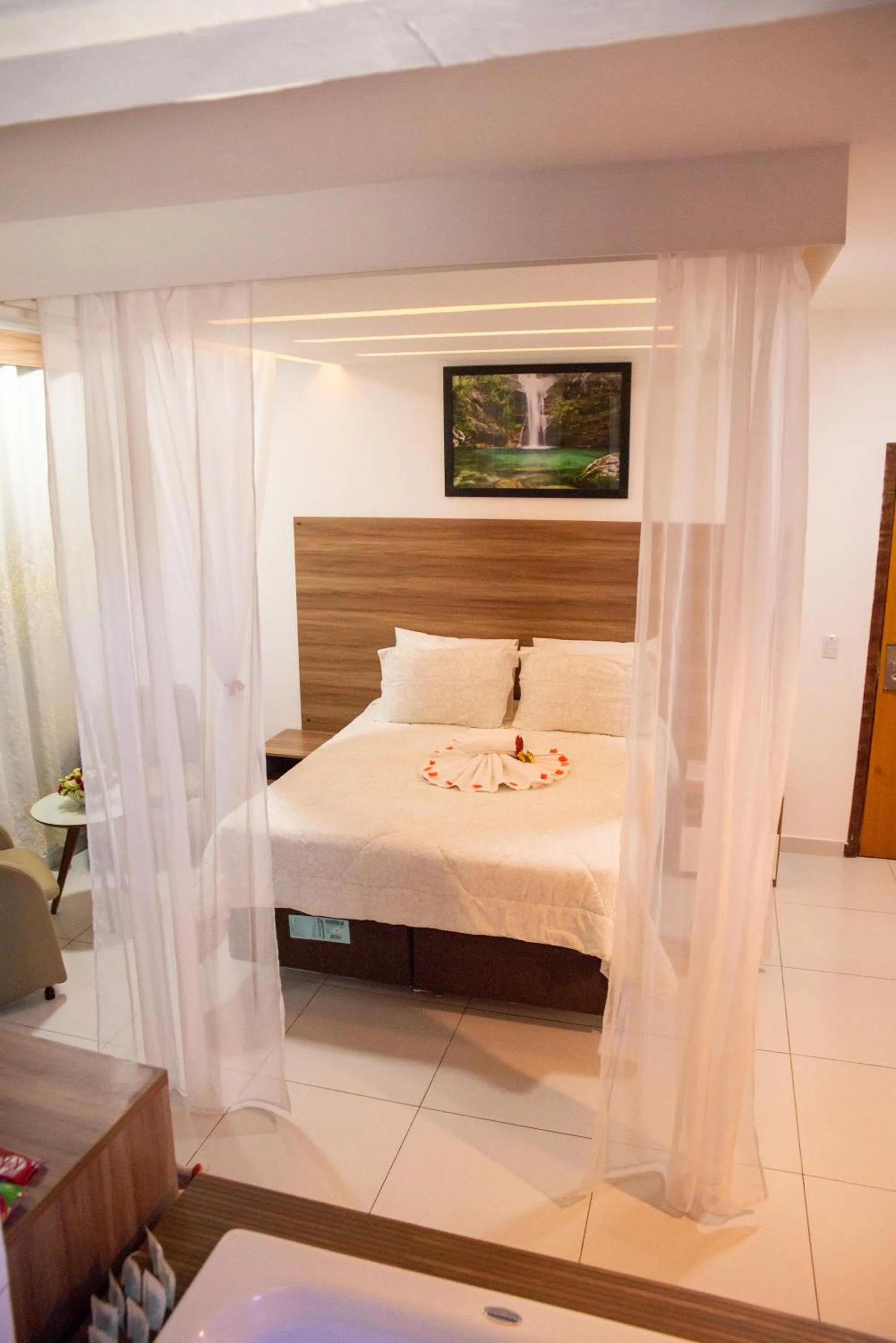 Bed in Pousada Araras
