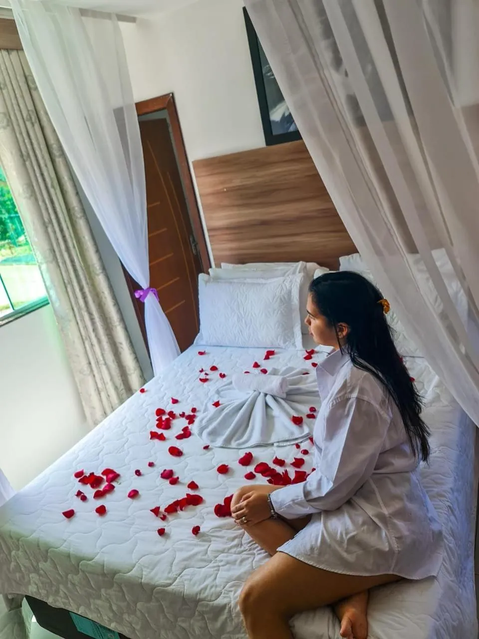 Bed in Pousada Araras