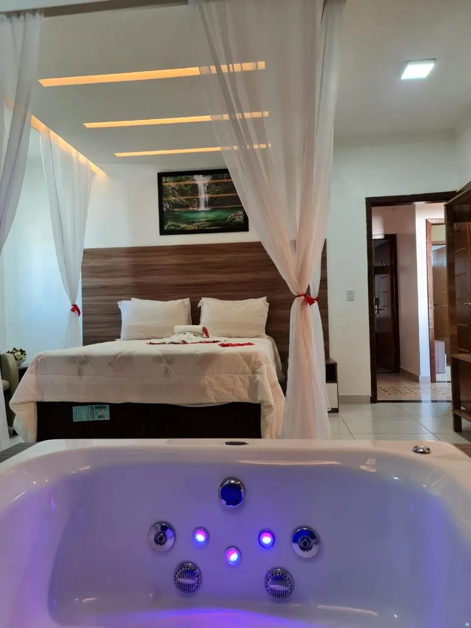 Bed in Pousada Araras