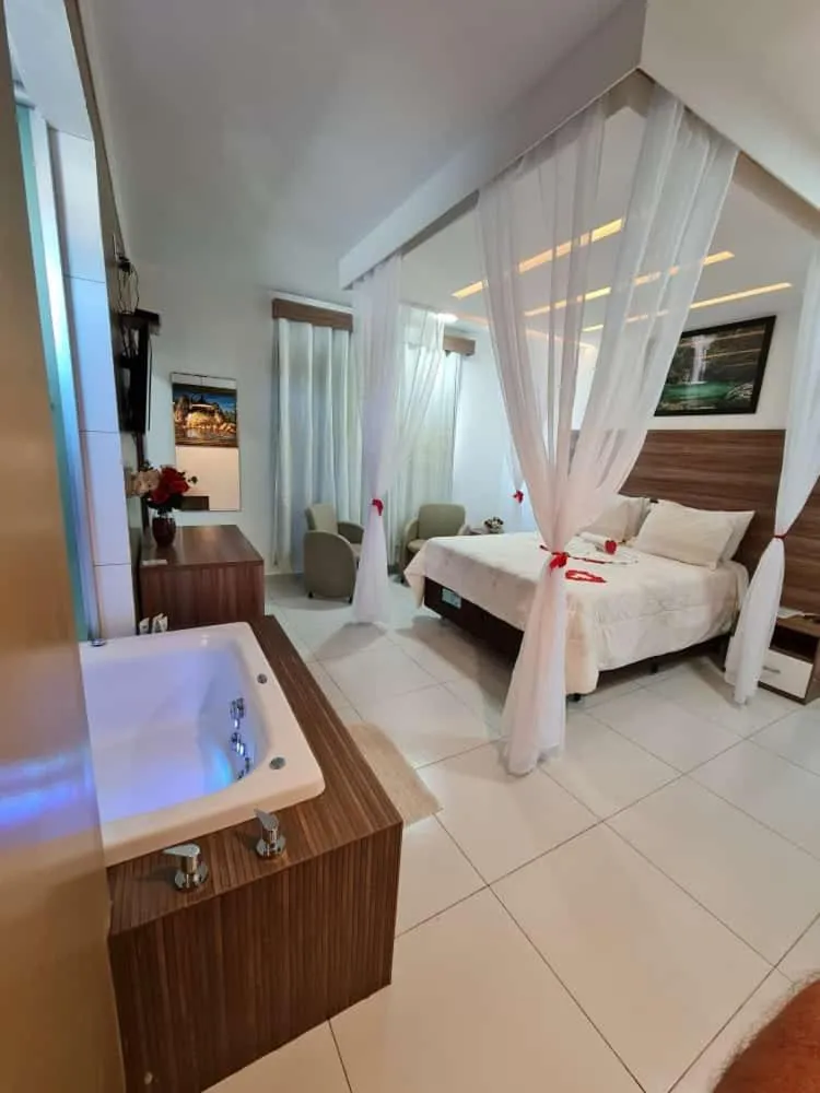 Bed in Pousada Araras