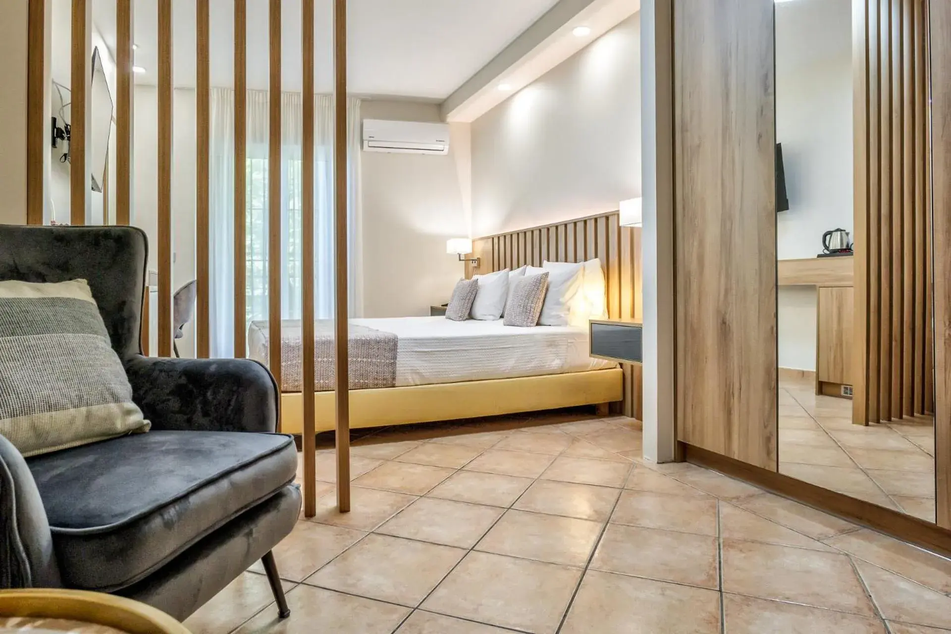 Bedroom, Bed in White Olive Premium Laganas Bedroom, Bed in White Olive Premium Laganas