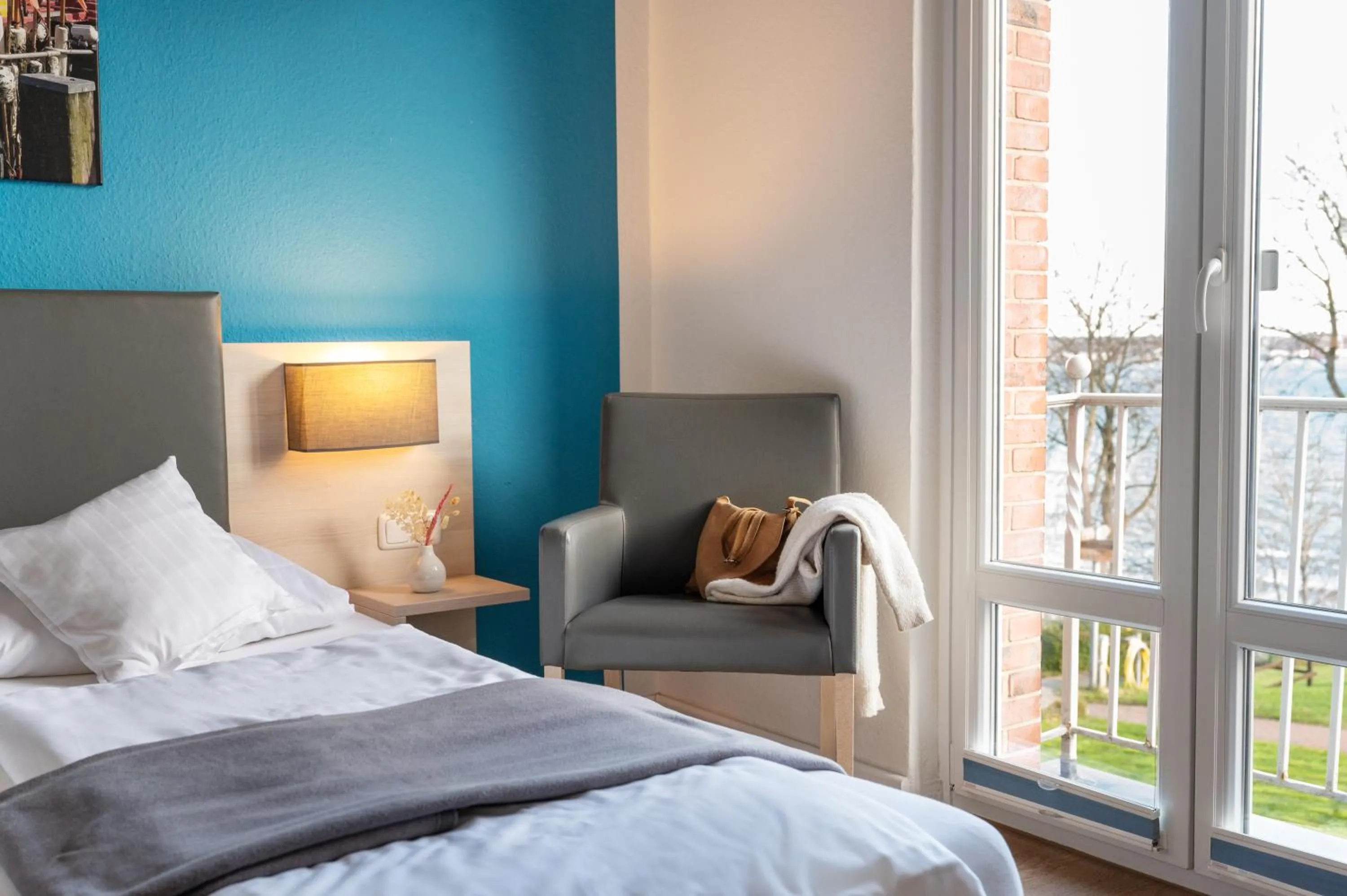 View (from property/room), Bed in Hotel Alte Fischereischule