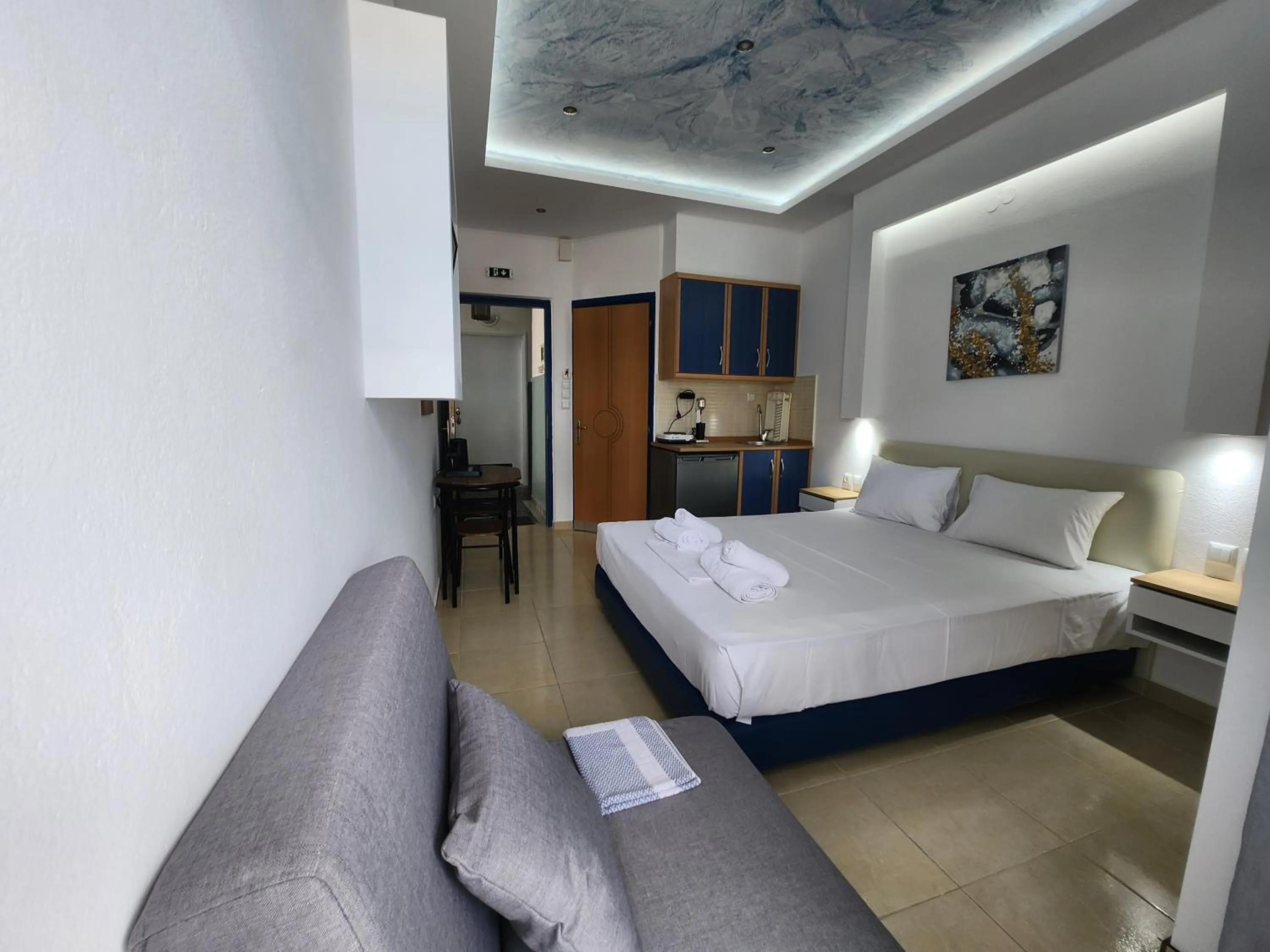 Bed in The Blue Beach Apartments