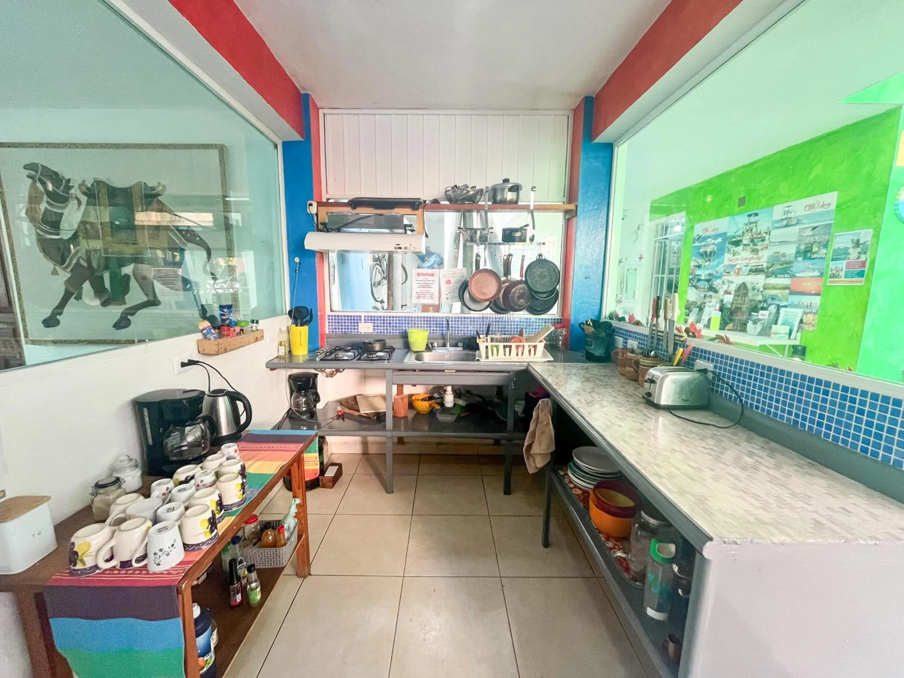 Communal kitchen in ITH Sayulita Amazing Surf Hostel