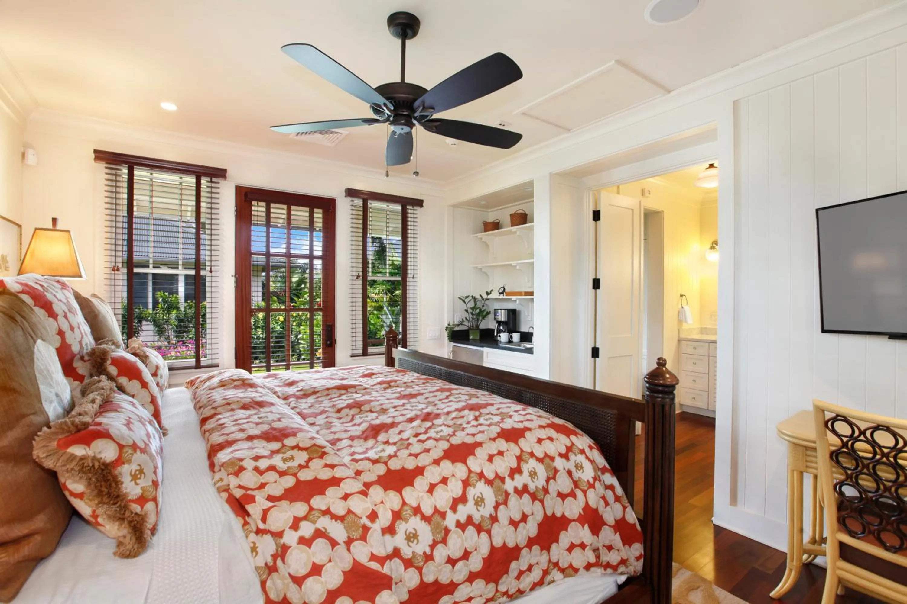 Bed in The Lodge at Kukuiula - CoralTree Residence Collection