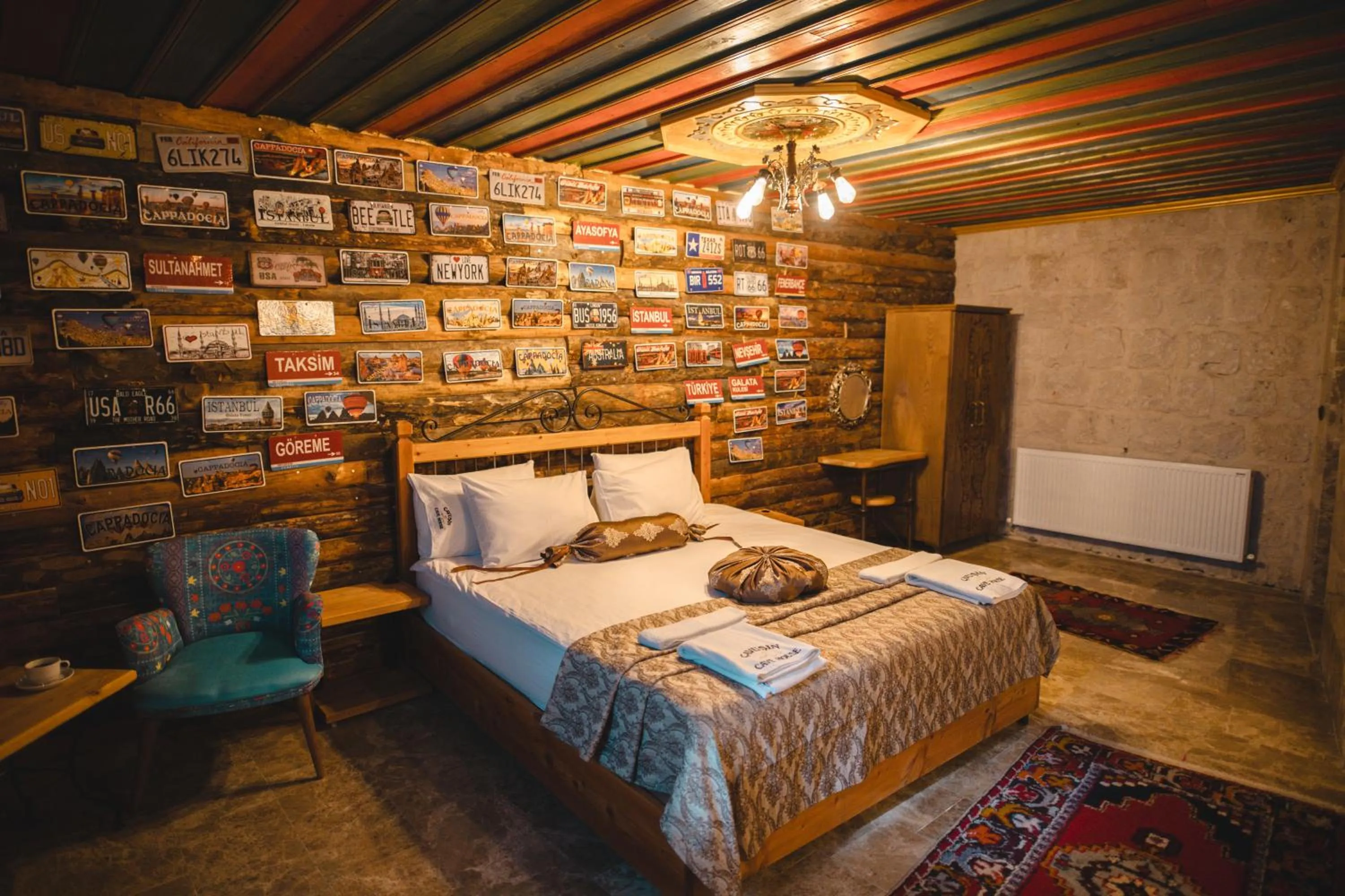 Photo of the whole room, Bed in Çavuşin Cave House-Cappadocia