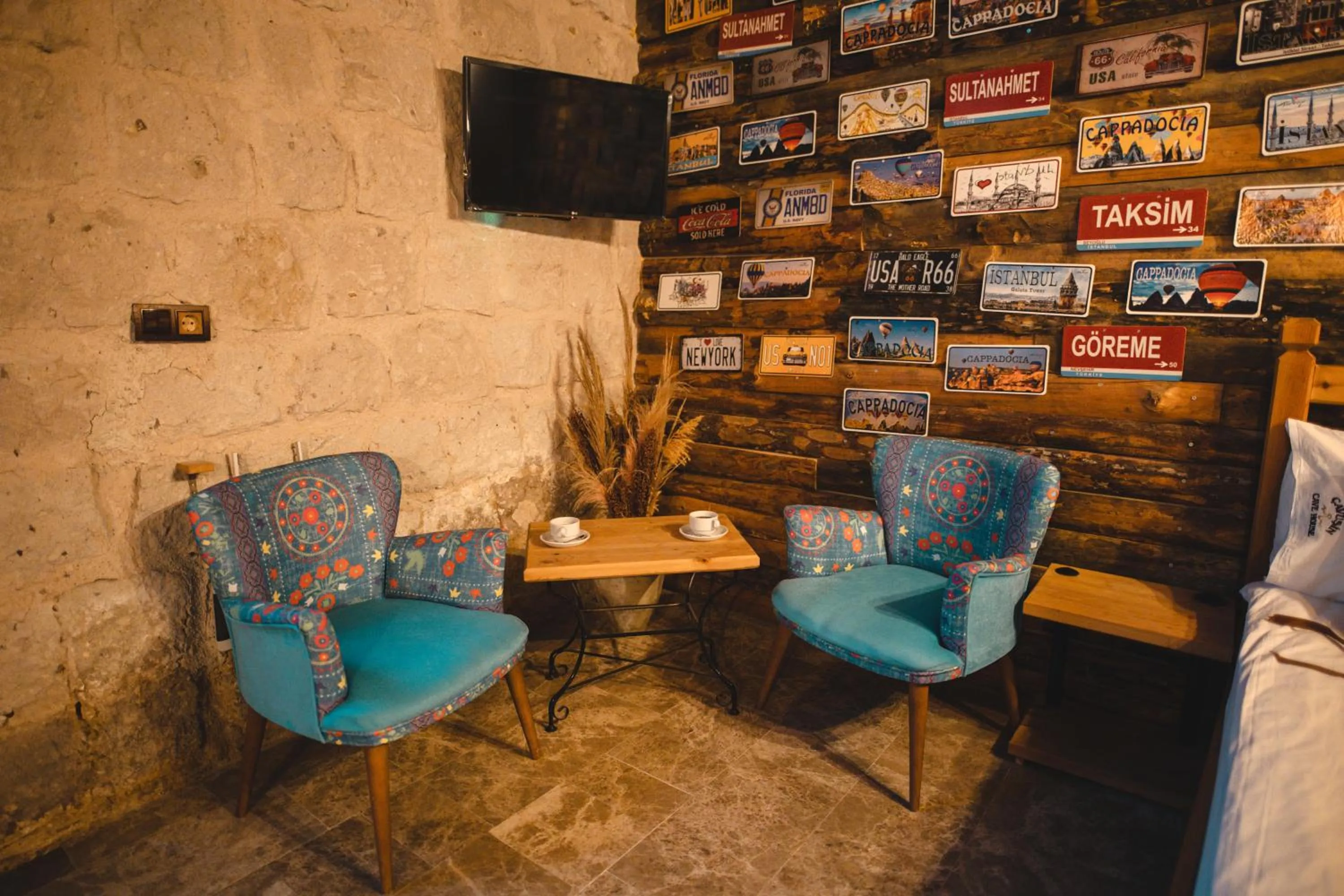 Seating area in Çavuşin Cave House-Cappadocia