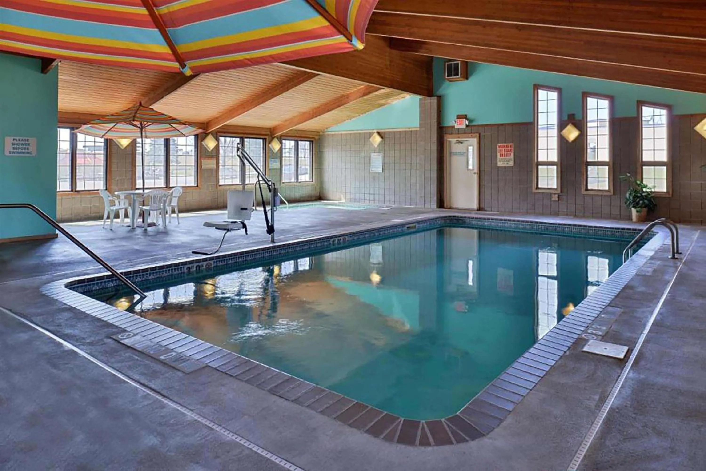 Pool view in Sauk River Inn & Suites, a Travelodge by Wyndham