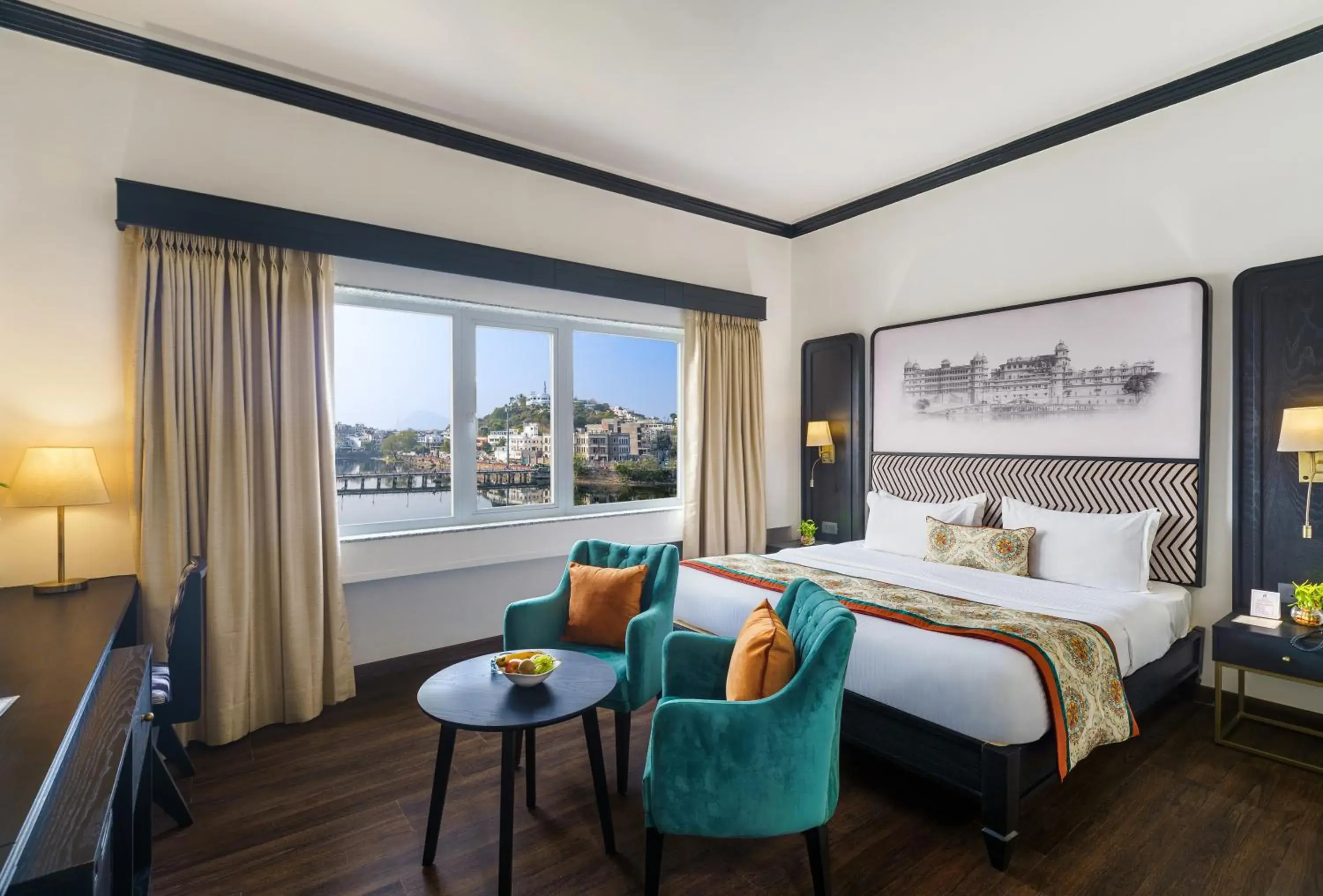 Lake view, Bed in Rajdarshan - A Lake View Hotel in Udaipur Lake view, Bed in Rajdarshan - A Lake View Hotel in Udaipur